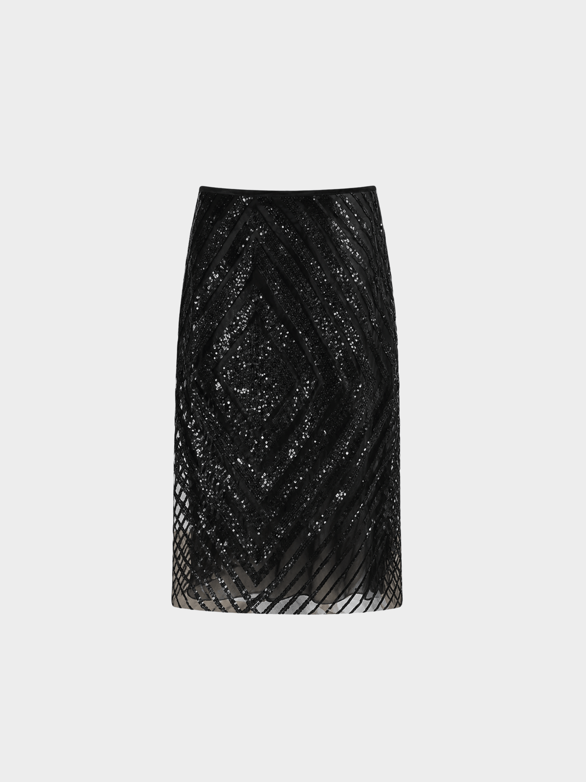 Valentino 2000s Black Hand Beaded Skirt