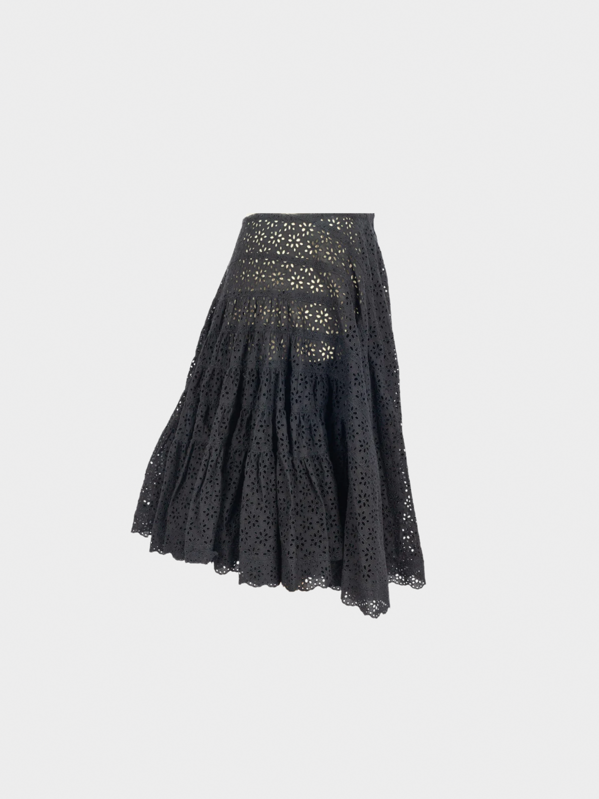Alaïa 2000s Black Openwork Skater Skirt