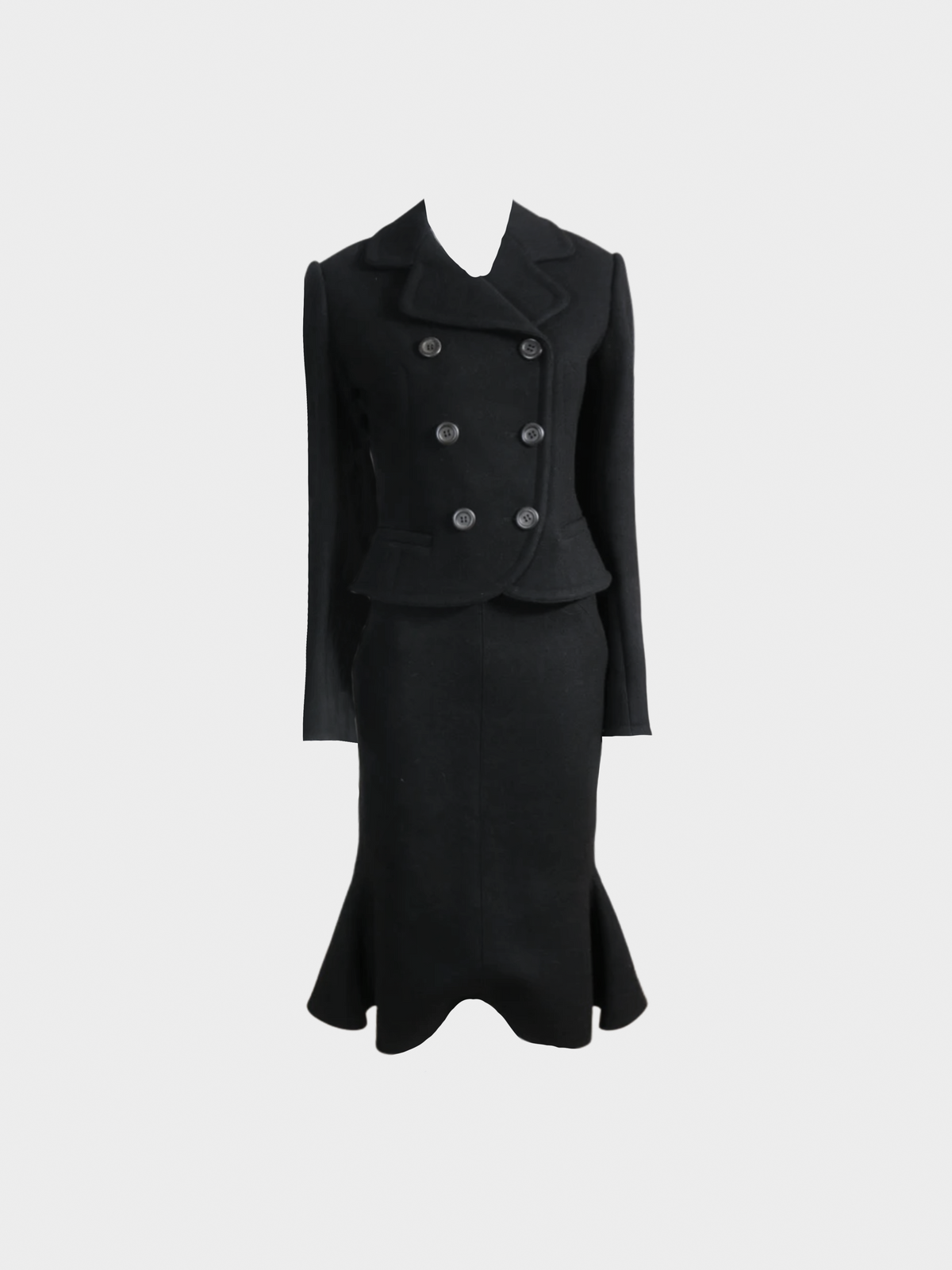Azzedine Alaïa 1990s Black Wool Tailored Suit Set