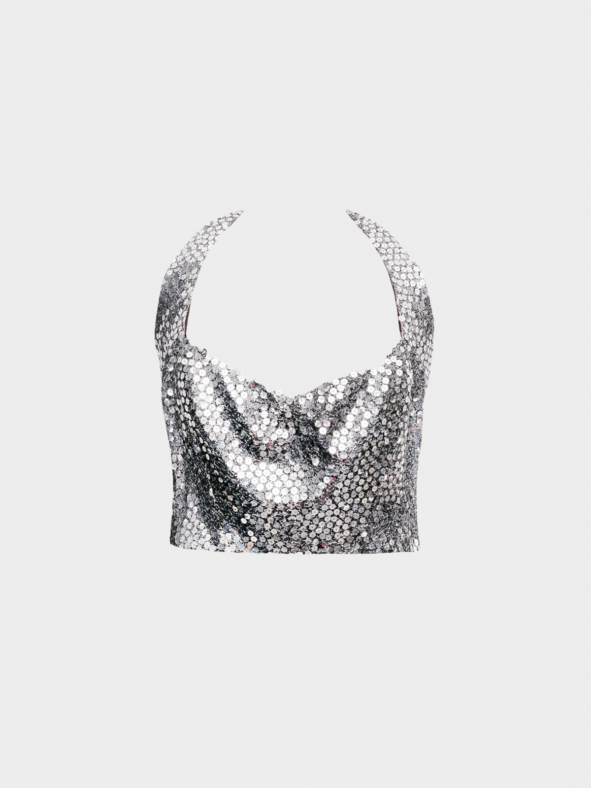 Azzaro 1990s Silver Sequins Top
