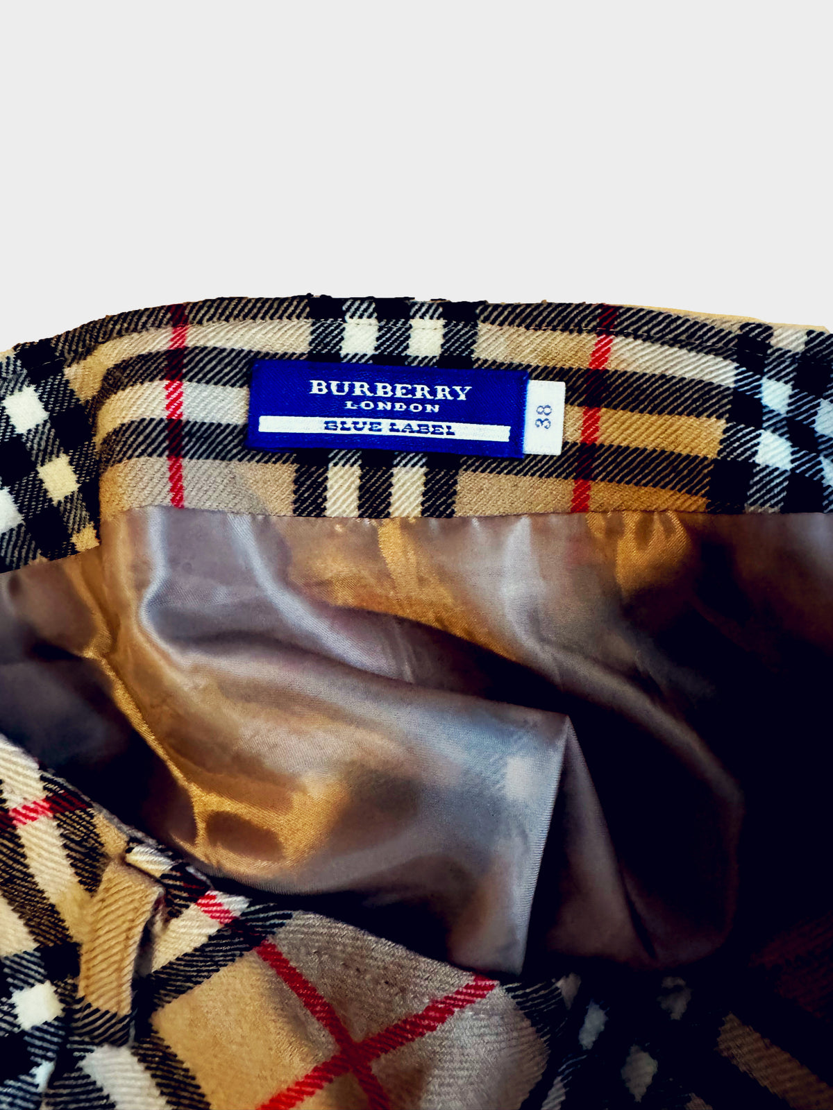 Burberry Blue Label 2000s Check Wool Mini Skirt