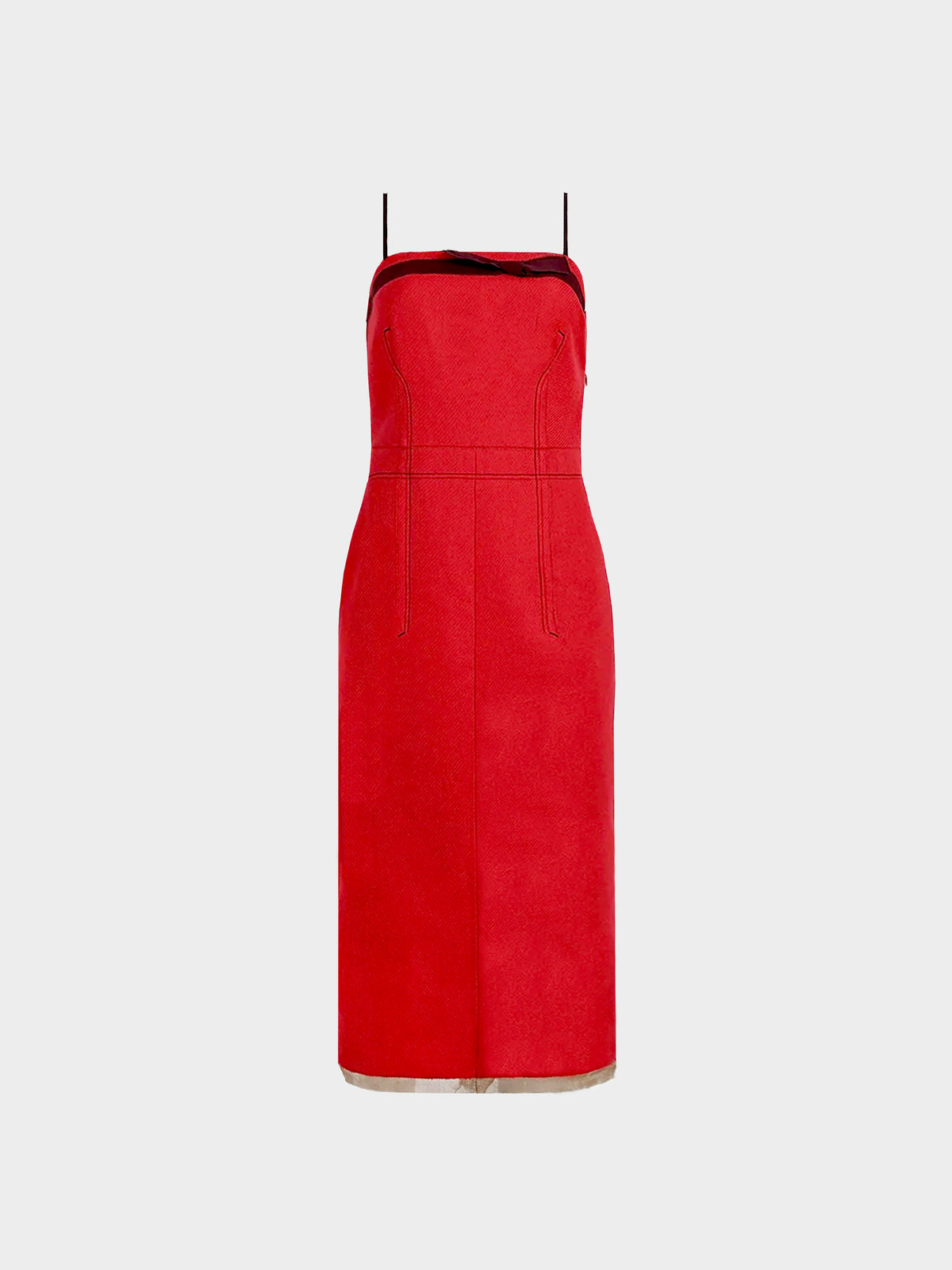 Prada FW 2000 Runway Red Wool Dress