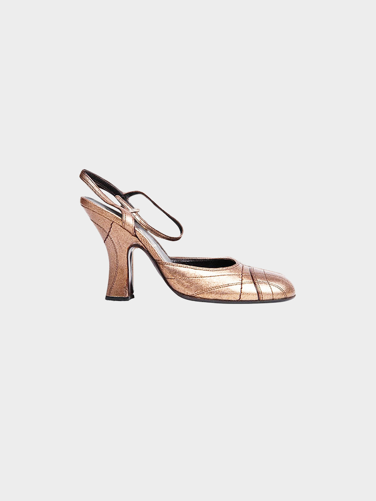 Prada FW 2000 Bronze Metallic Leather Pumps