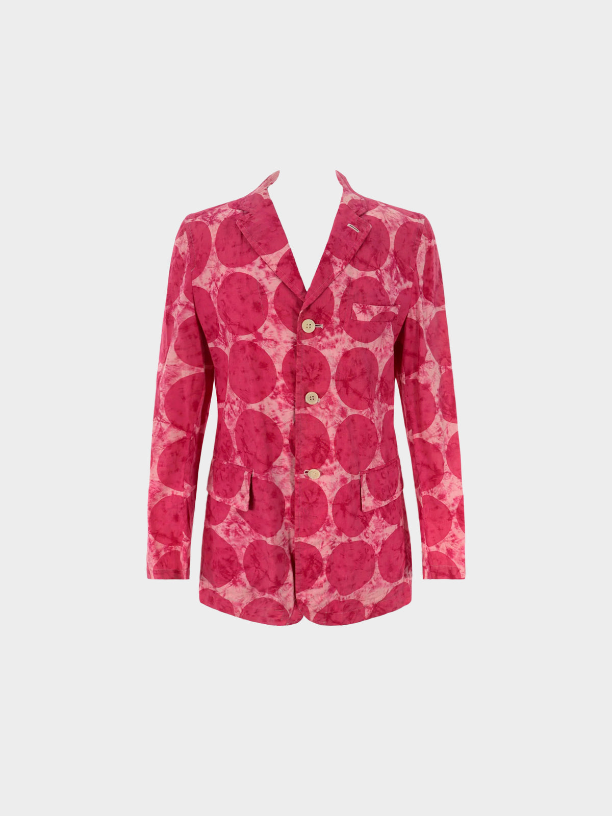 Comme des Garçons Homme Plus SS 2001 Pink Polka Dot Tie-dye Effect Jacket