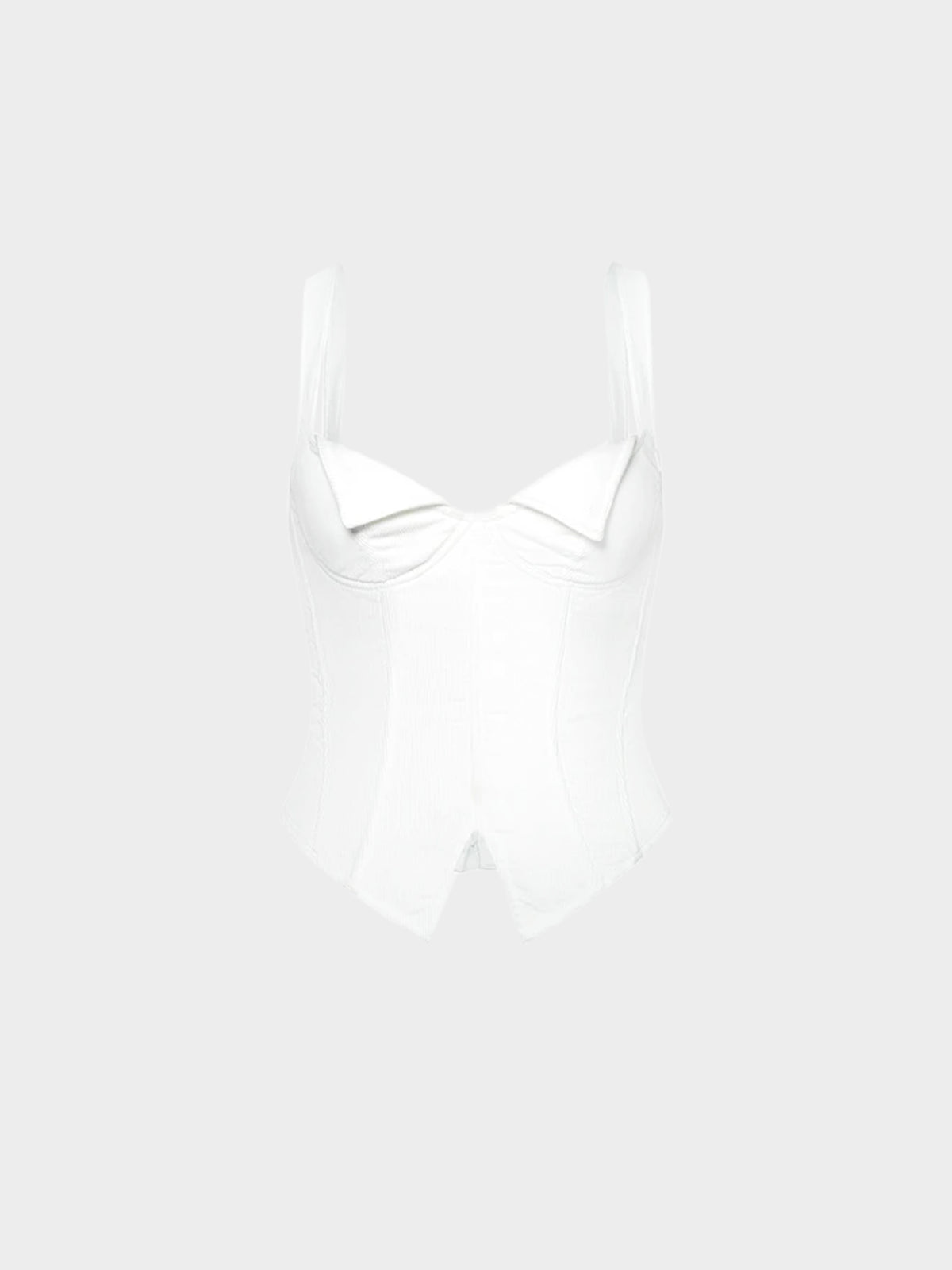 Chantal Thomass 1990s White Ribbed Corset Bustier