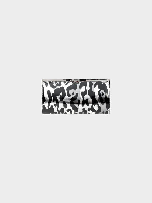 Jimmy Choo 2010s Camille Camoleo Print Patent Leather Clutch