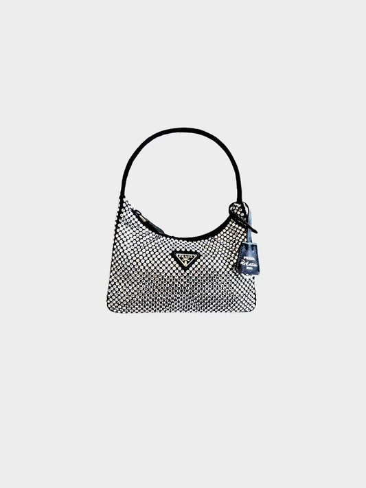 Prada Spring Summer 2021 Crystal Embellished Re-edition 2000 Bag