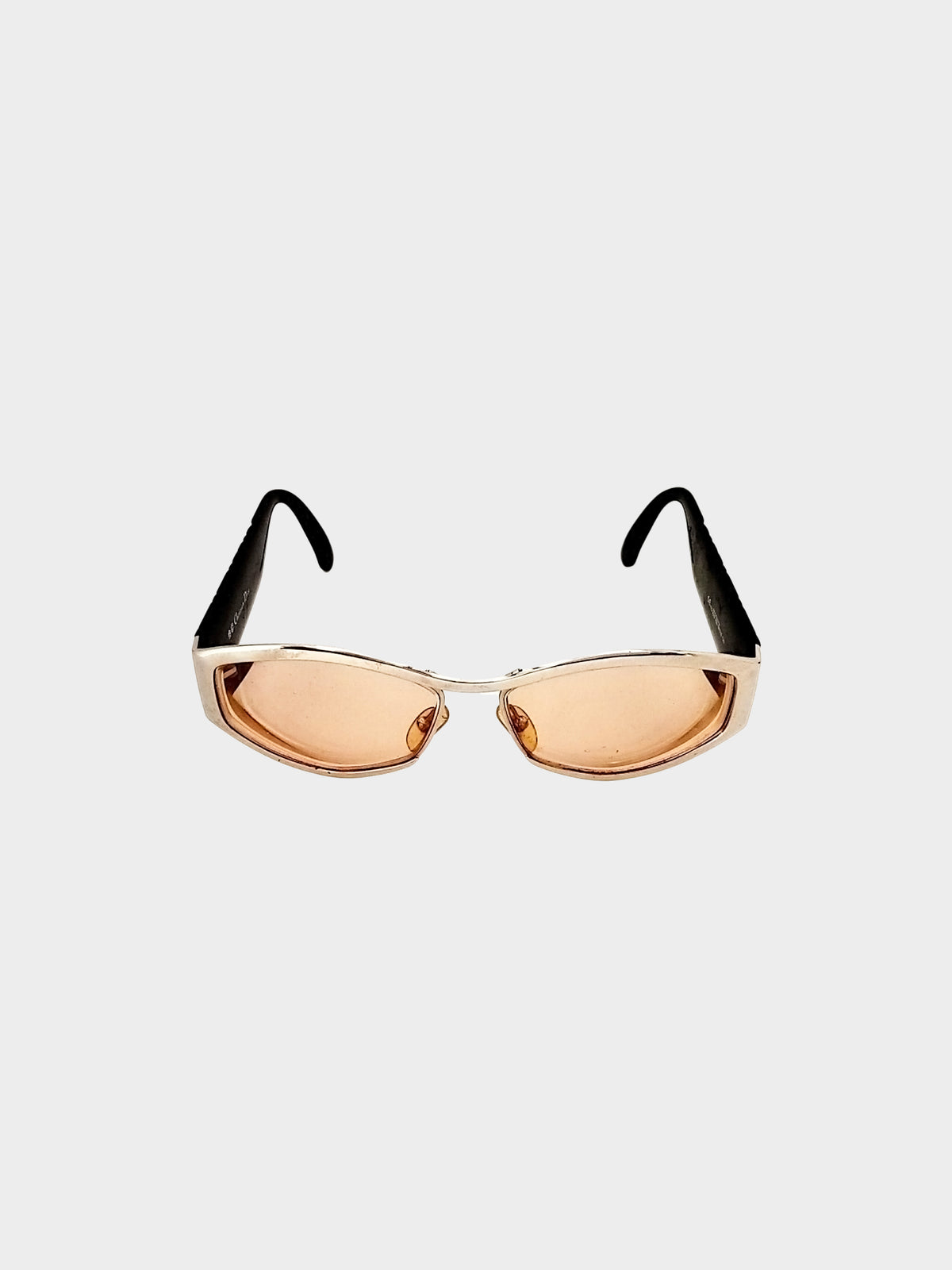 Christian Dior 1980s Cannage Temples Oval Sunglasses