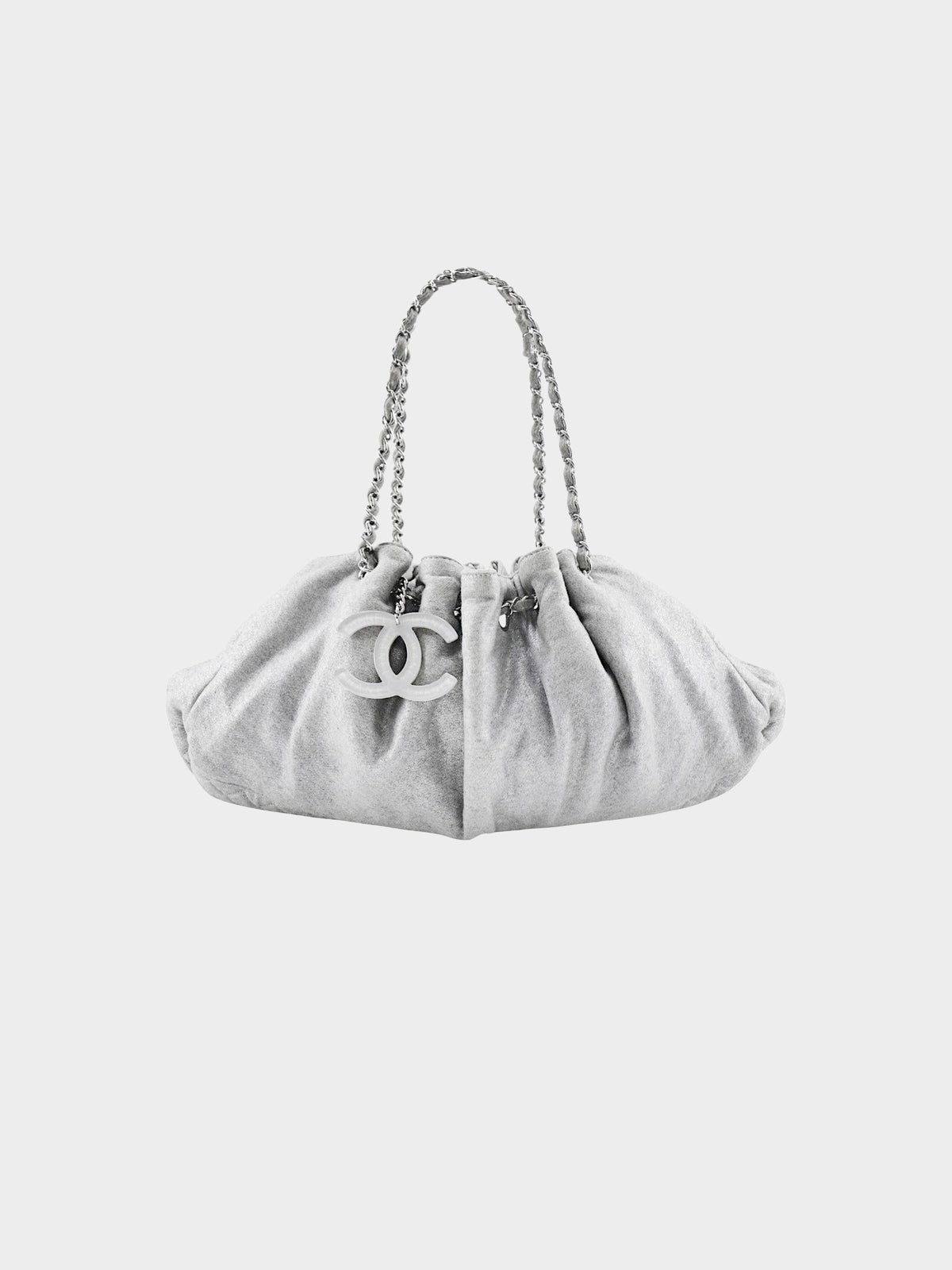 Chanel 2008 Grey Jersey Melrose Cabas Bag
