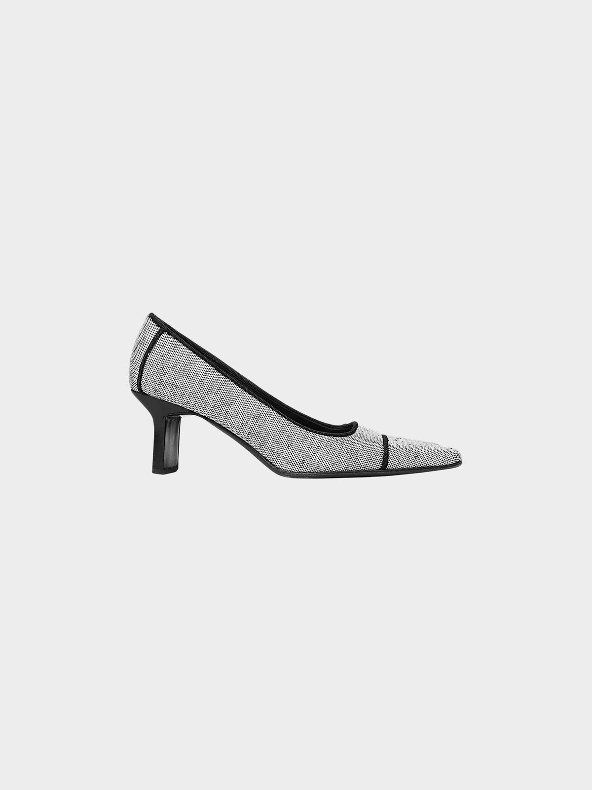 Prada SS 1999 Black and White Canvas Pumps