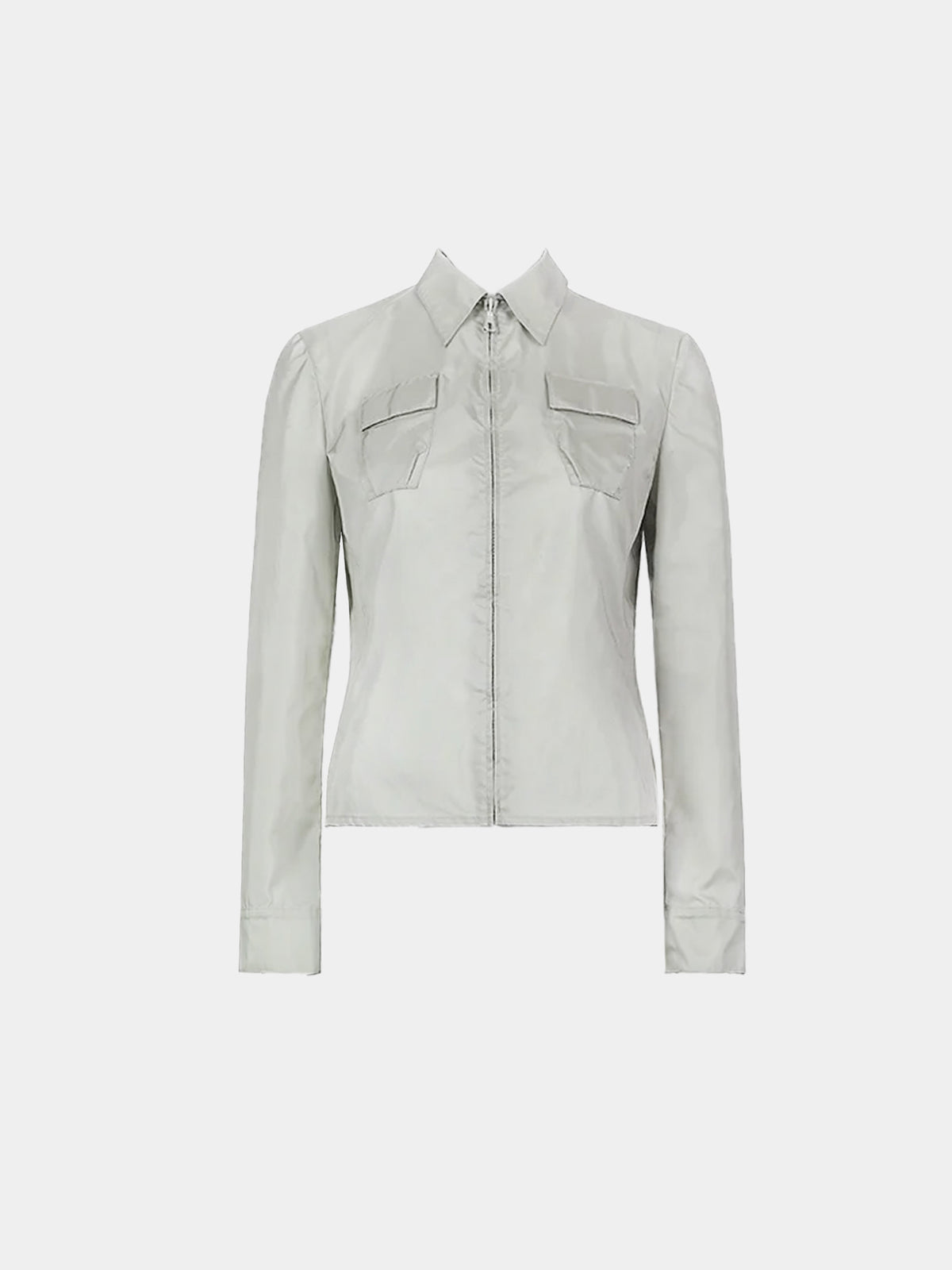 Miu Miu SS 1999 Runway Light Grey Nylon Jacket