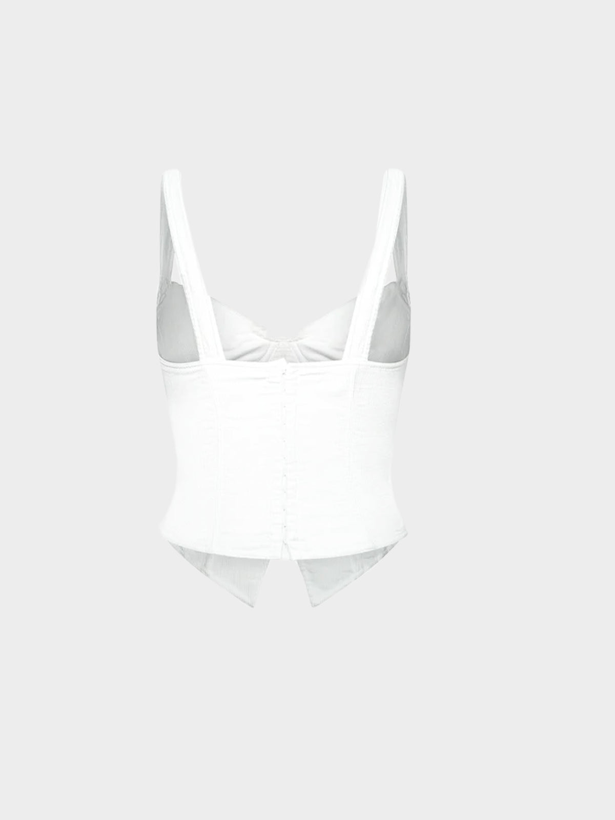 Chantal Thomass 1990s White Ribbed Corset Bustier