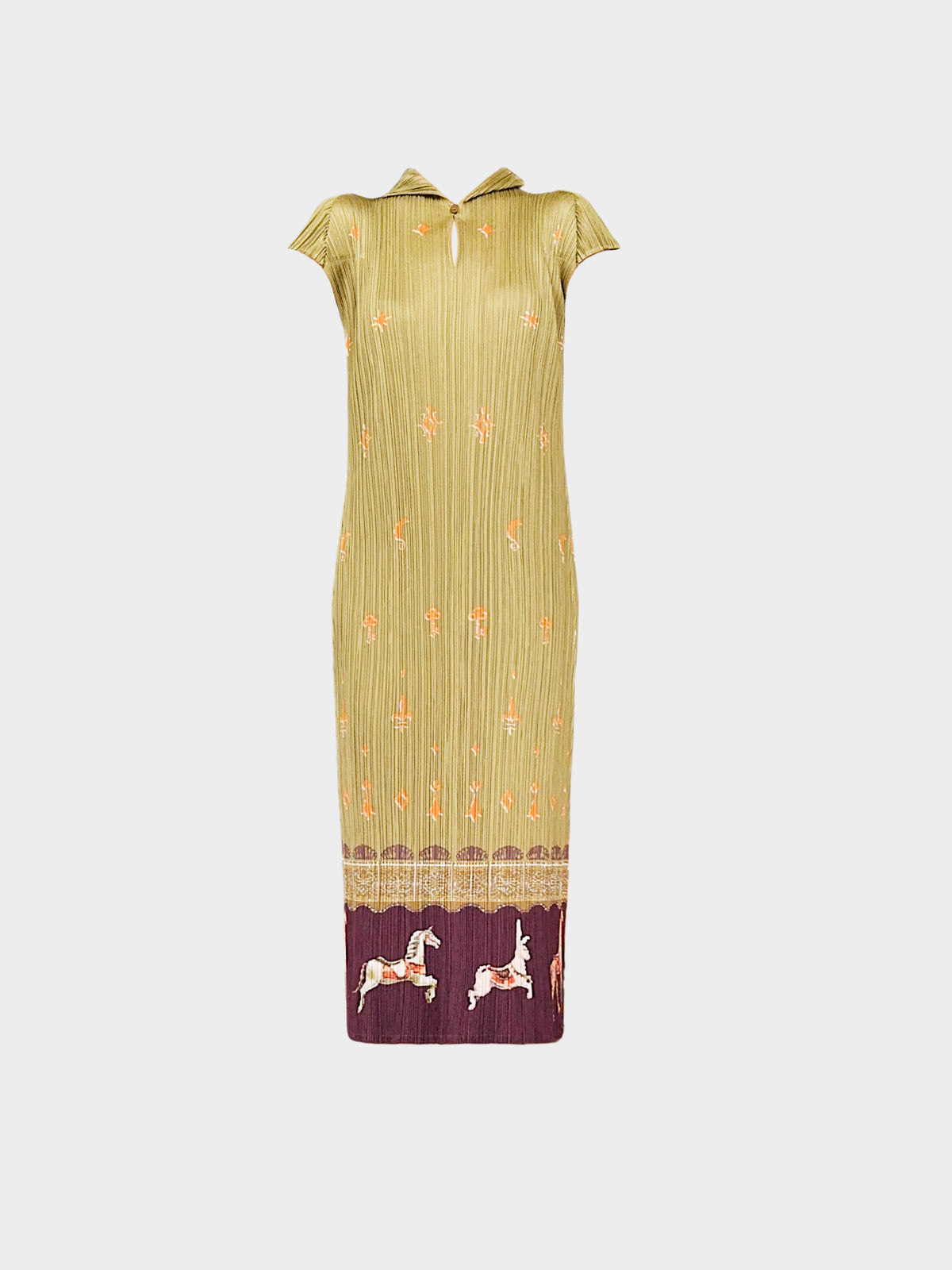 Issey Miyake Pleats Please 2000s Printed Top and Dress Set