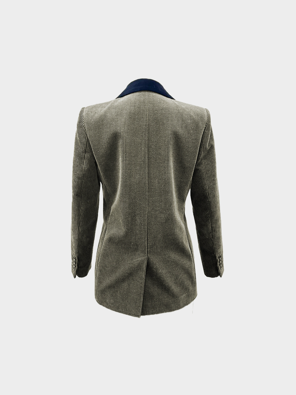 Saint Laurent 2020s Khaki Corduroy Velvet Collar Single-Brester Blazer