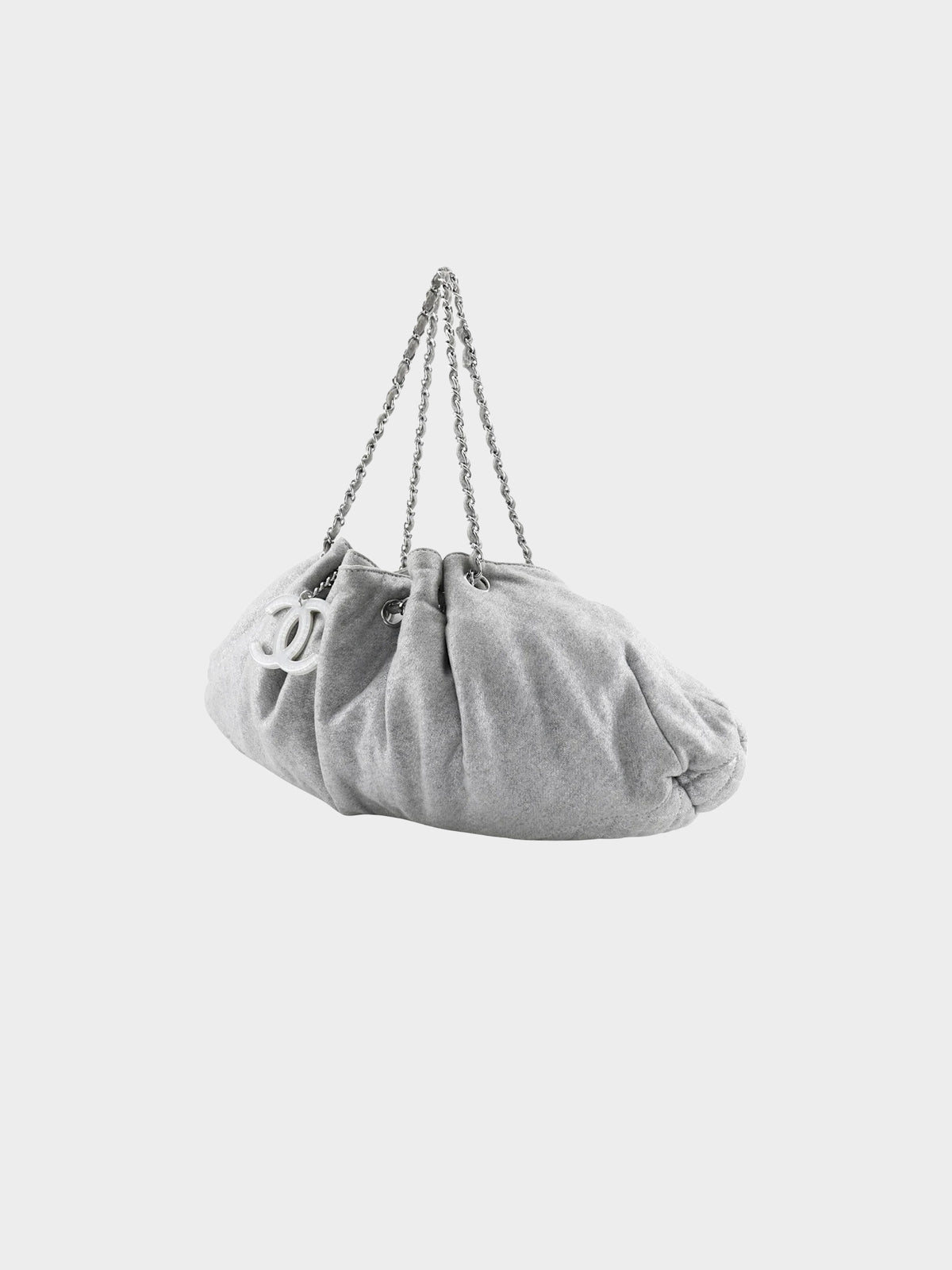 Chanel 2008 Grey Jersey Melrose Cabas Bag