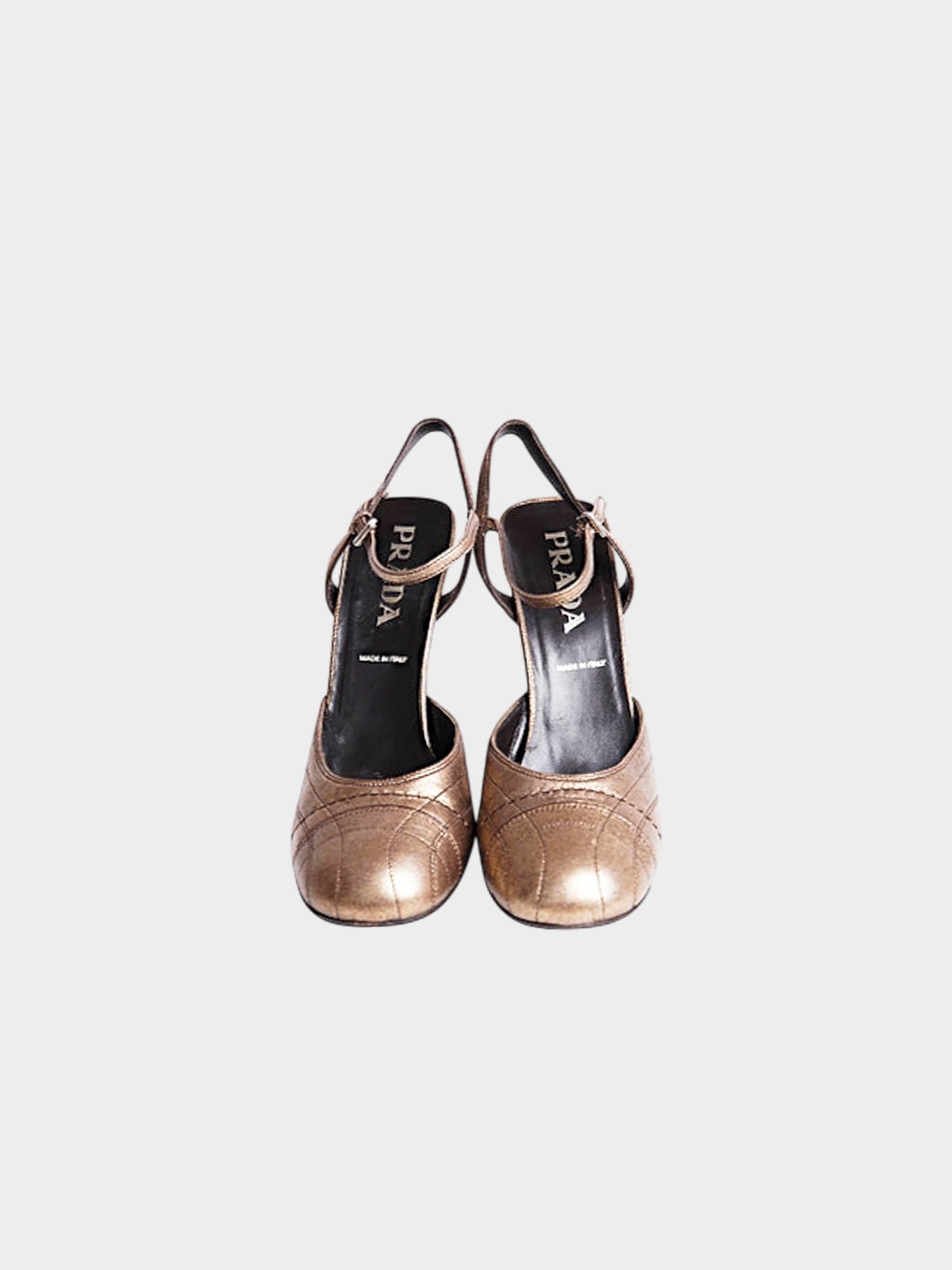 Prada FW 2000 Bronze Metallic Leather Pumps