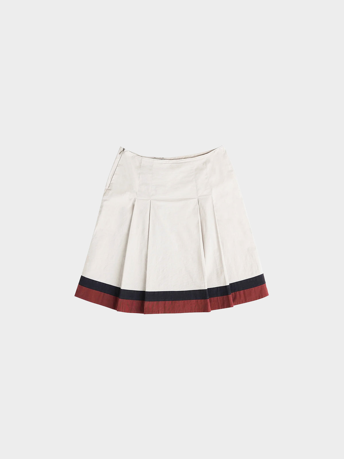 Miu Miu SS 1999 Runway Contrast Border Pleated Skirt