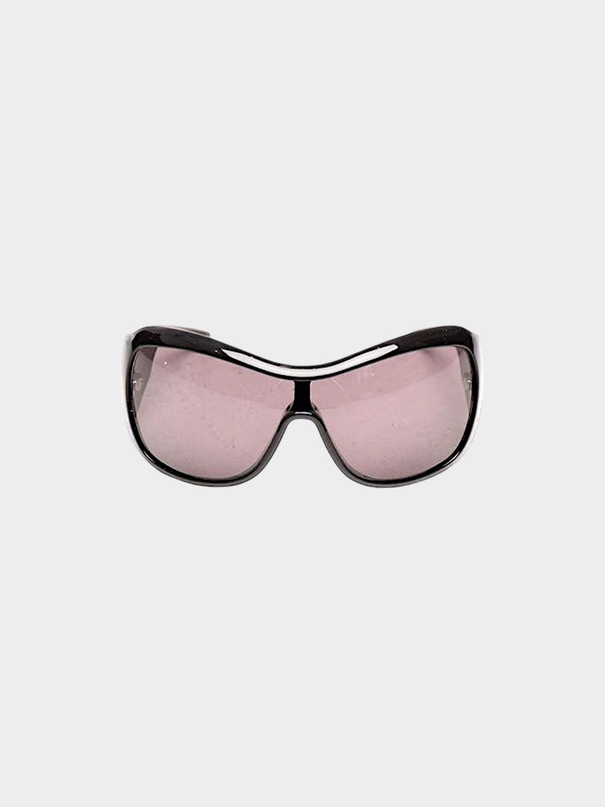Christian Dior 2000s Black Cannage Logo Rectangle Sunglasses