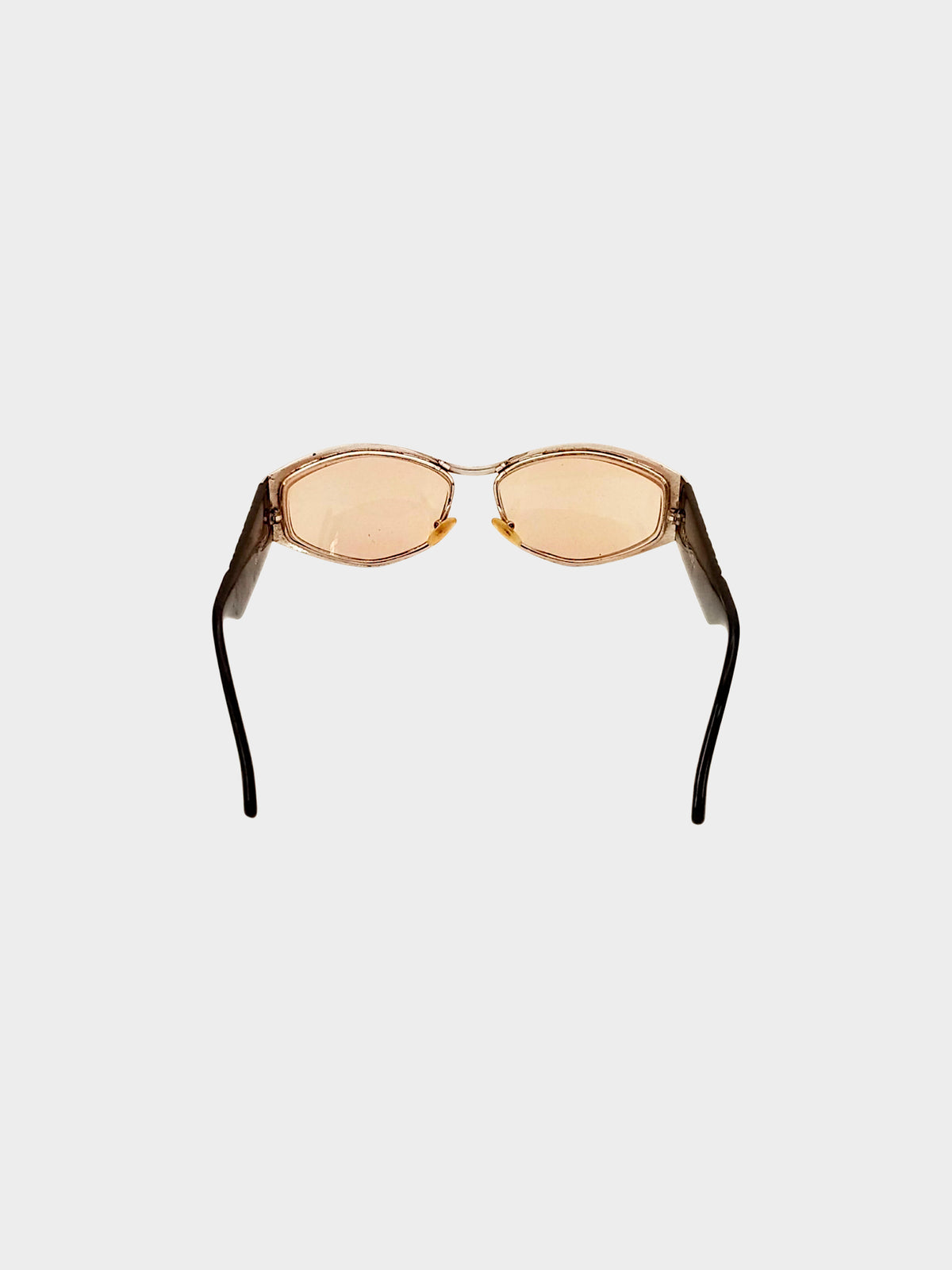 Christian Dior 1980s Cannage Temples Oval Sunglasses