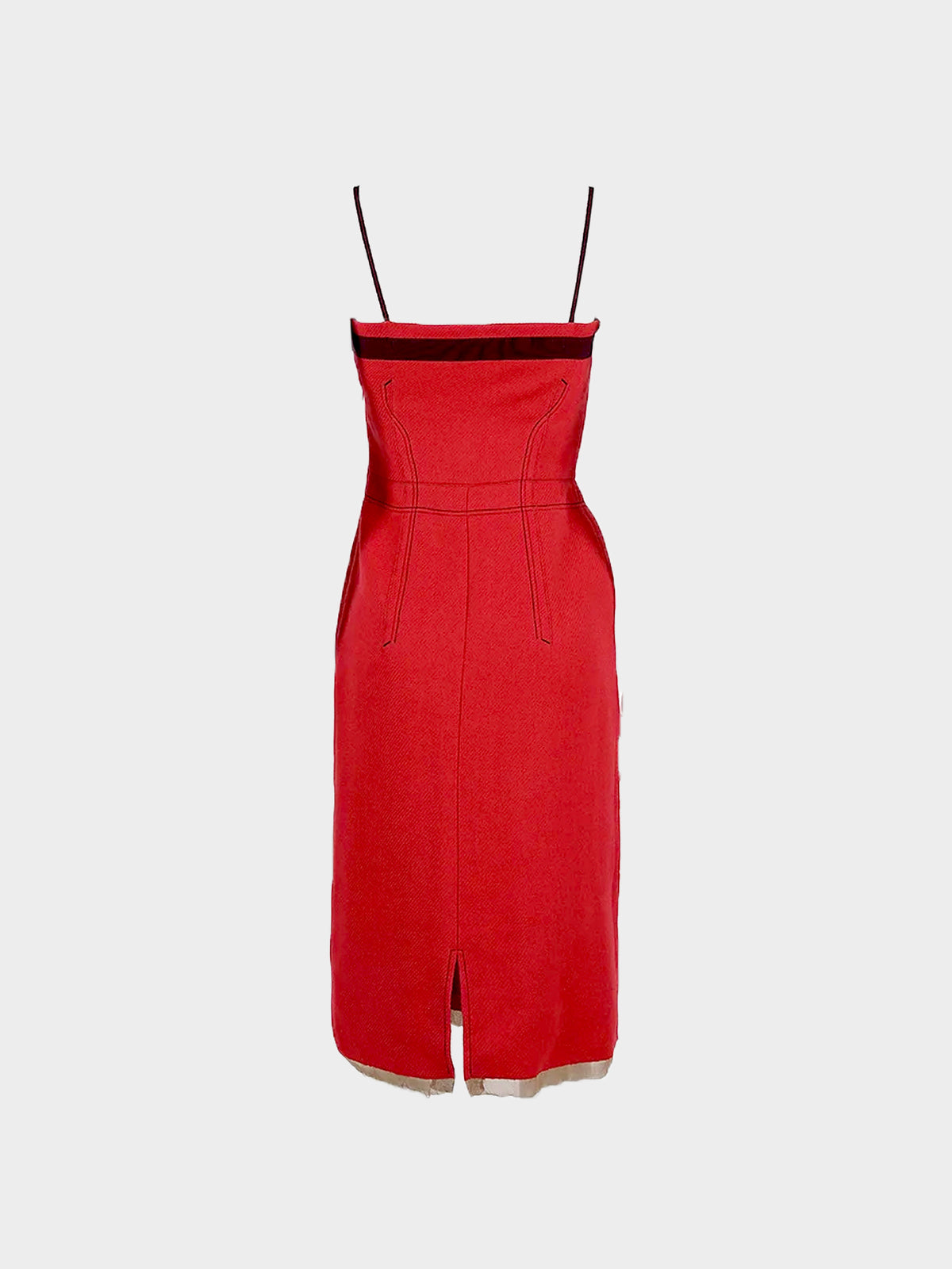 Prada FW 2000 Runway Red Wool Dress