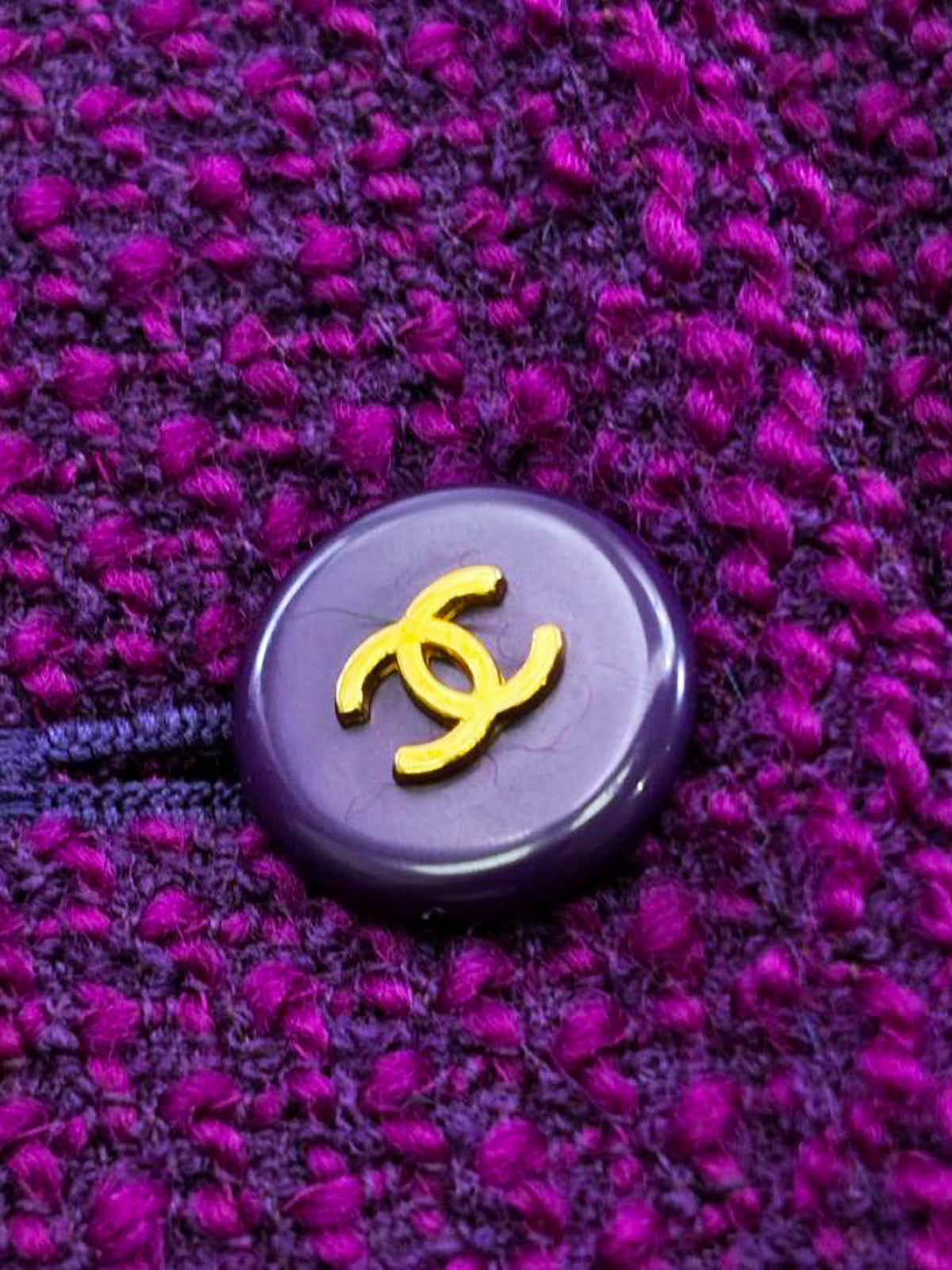 Chanel 1995 Purple Wool Tweed Single-breasted Jacket