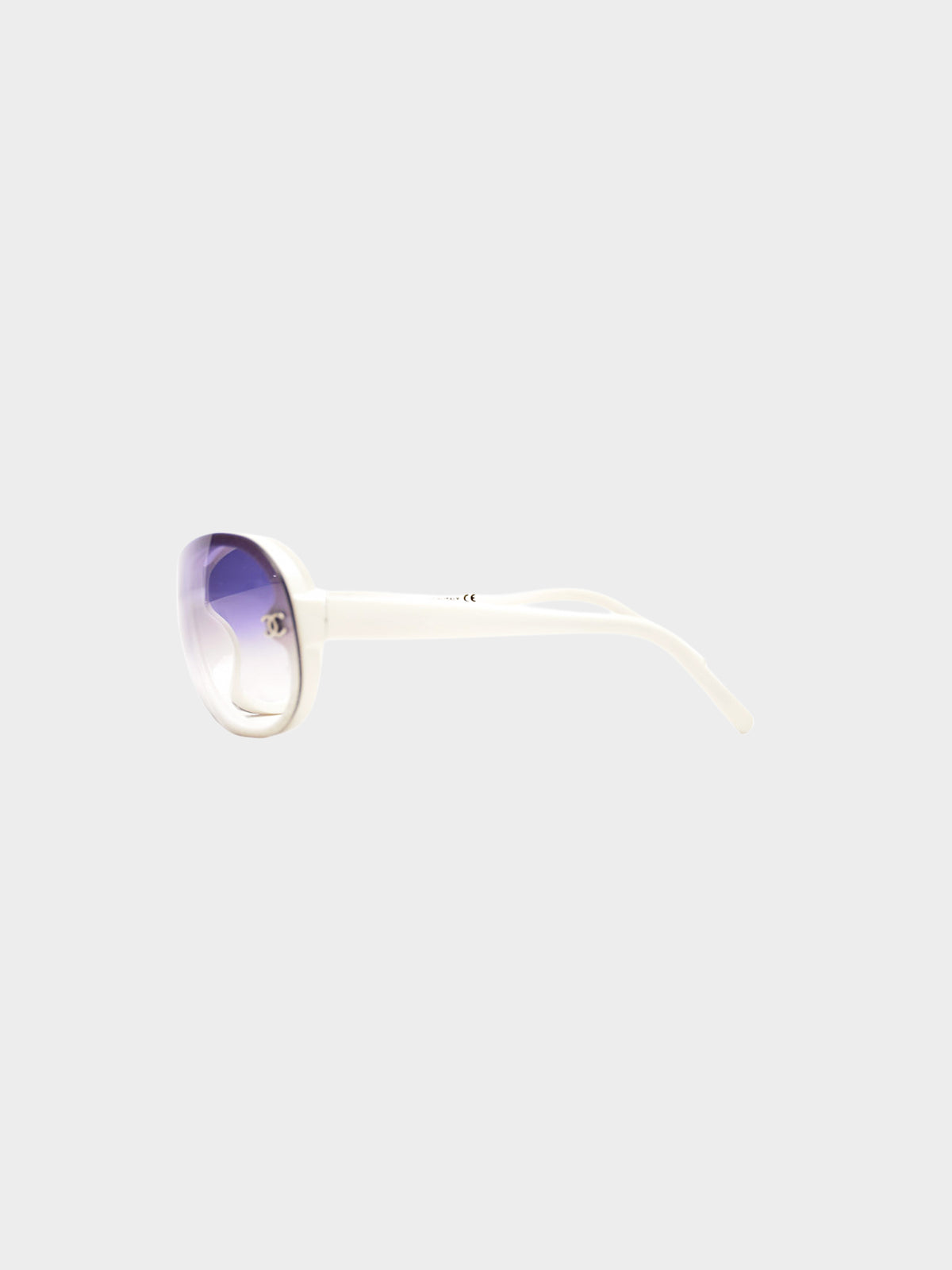 Chanel 2000s Purple Gradient Acetate Shield Sunglasses