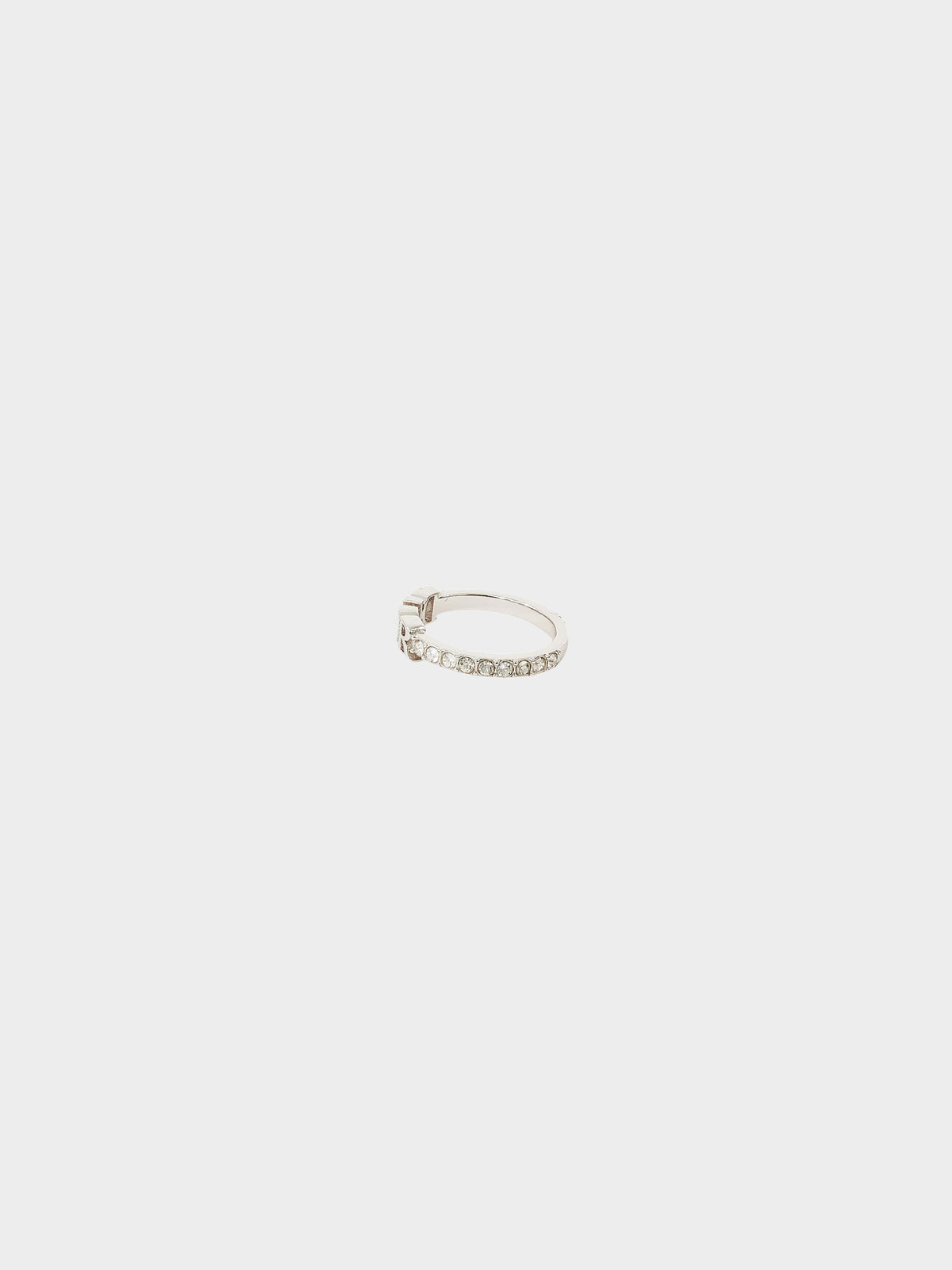 Christian Dior 2020s Silver White Crystal Embellished Dio(r)evolution Ring