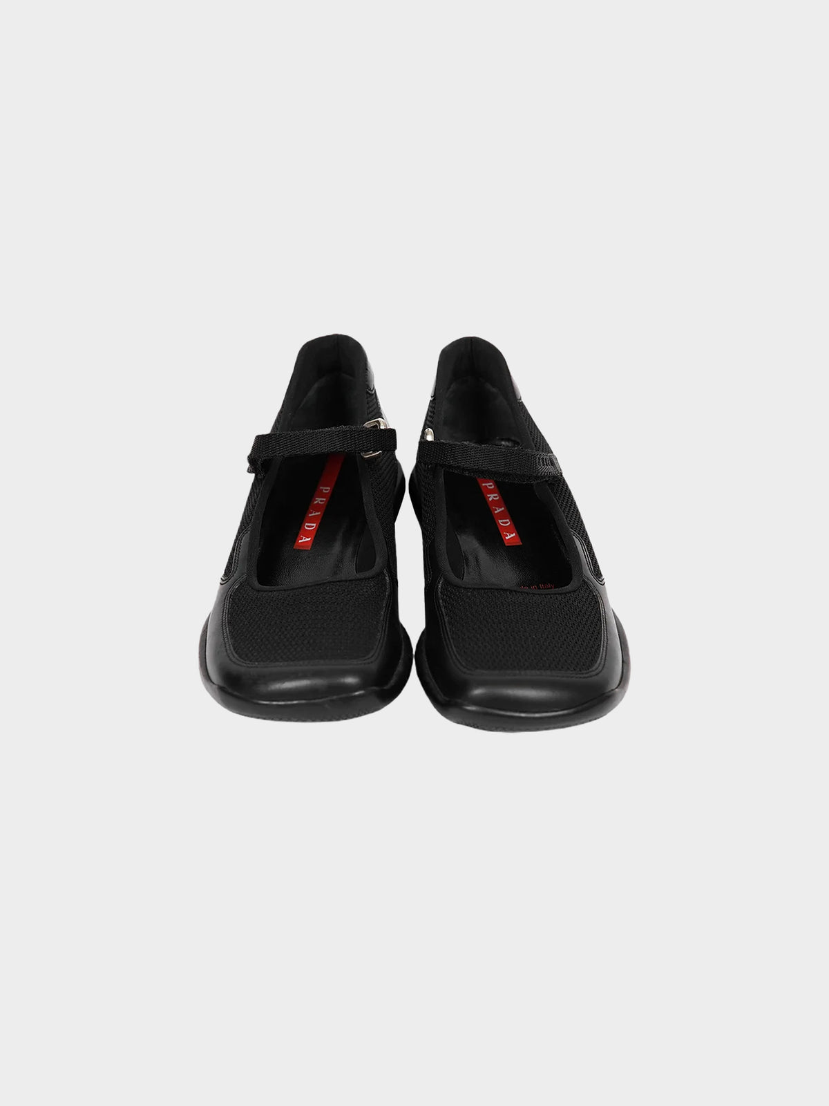 Prada Sport SS2000 Black Mesh and Leather Sandals