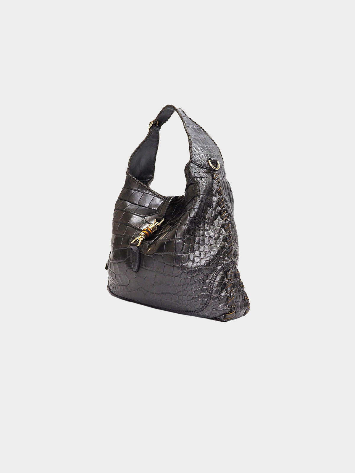 Gucci 2011 1921 Collection Black Crocodile Leather Bag