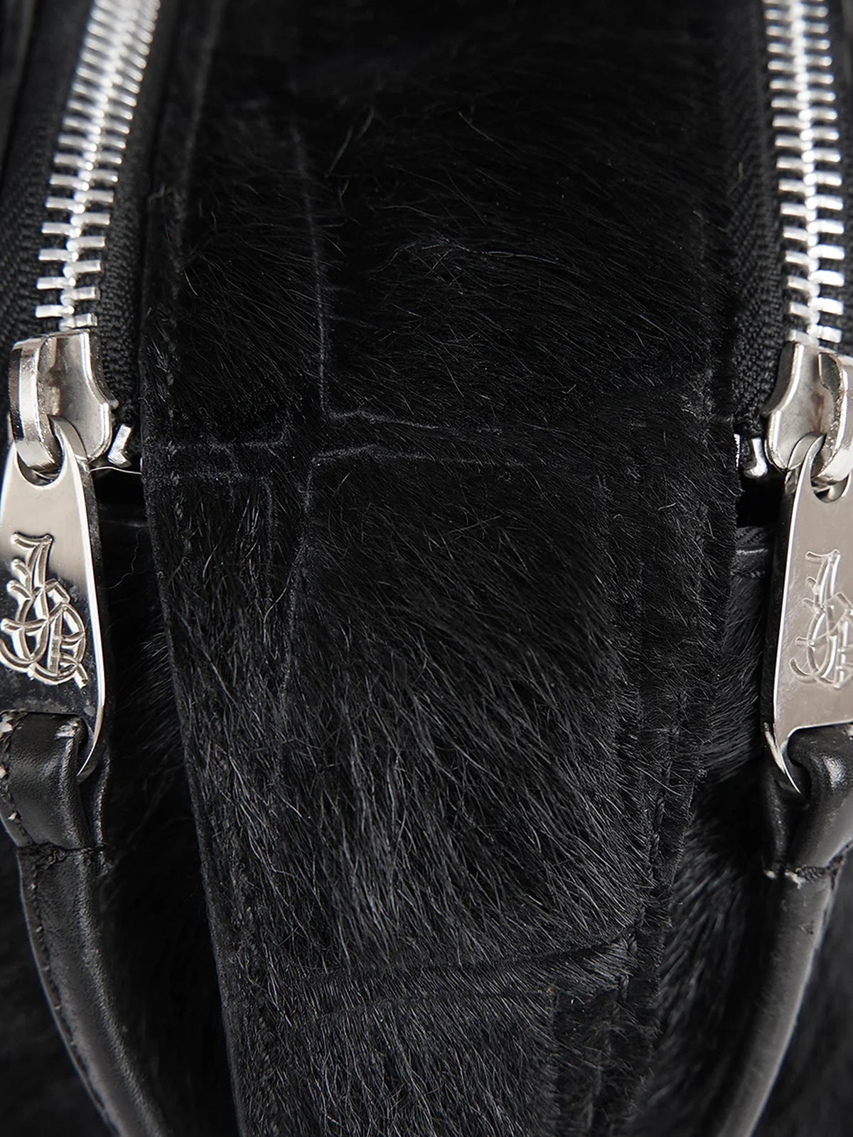 John Galliano 2000s Black Panelled Fur Bag