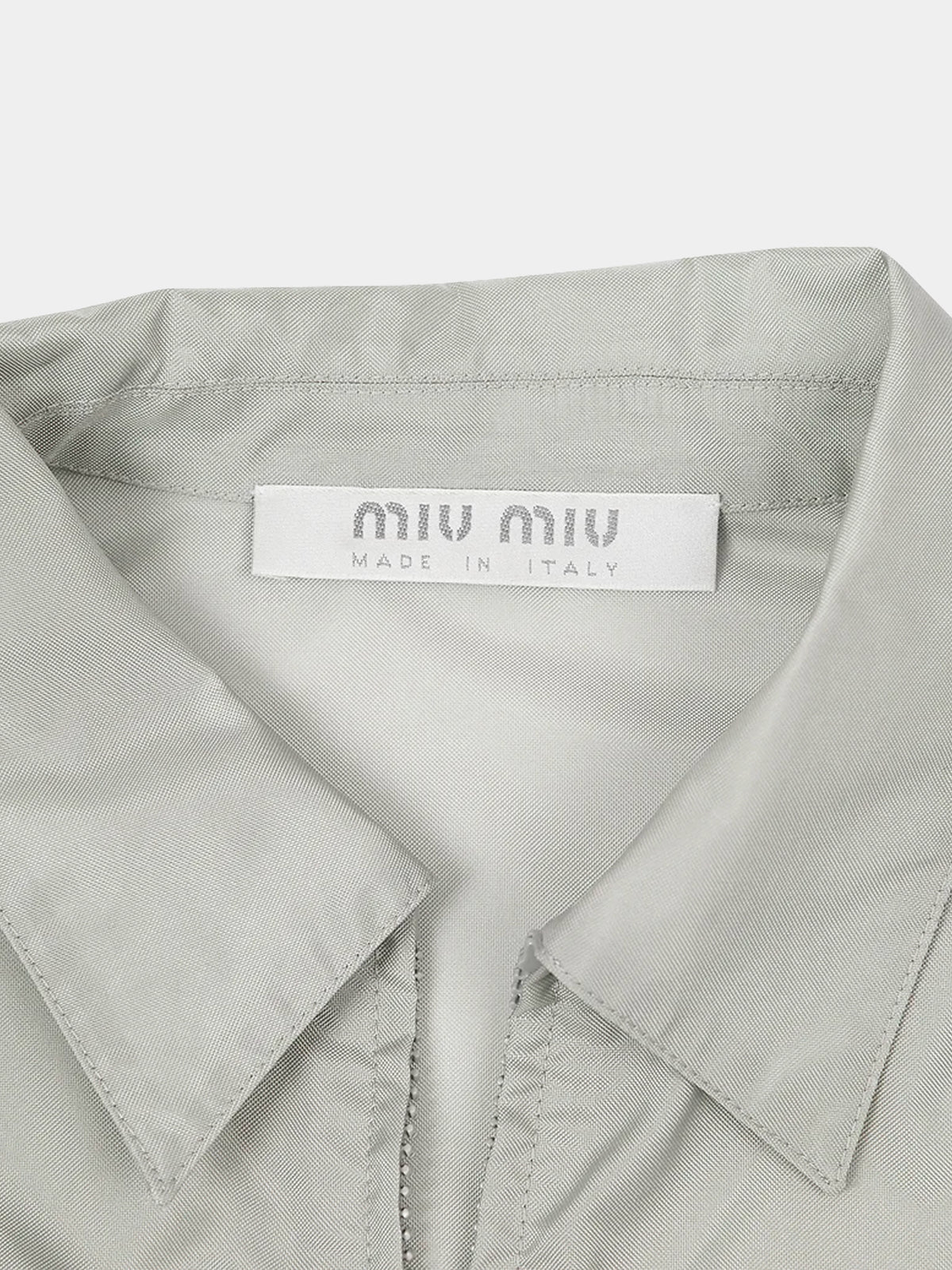 Miu Miu SS 1999 Runway Light Grey Nylon Jacket