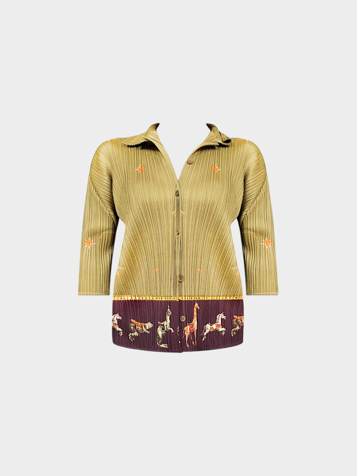 Issey Miyake Pleats Please 2000s Printed Top and Dress Set