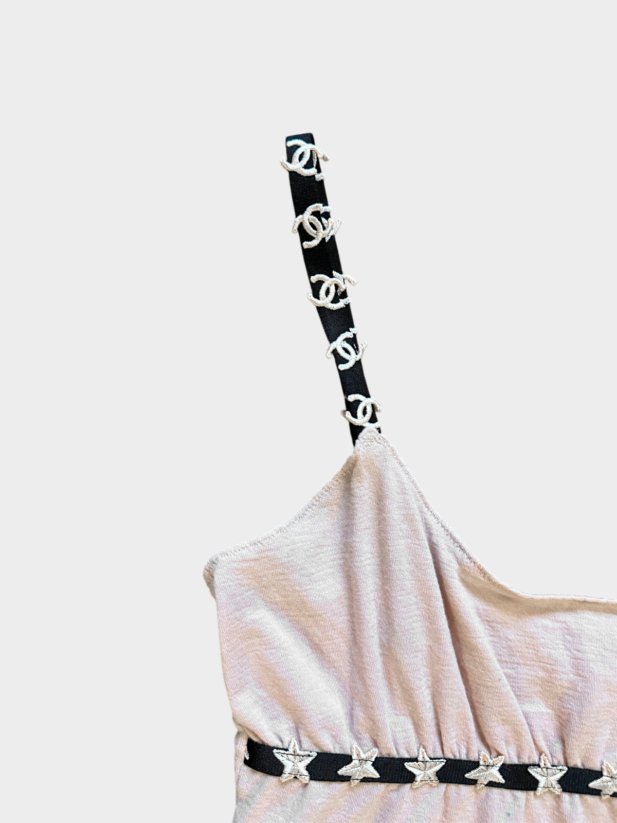 Chanel 2000s Beige Cashmere CC and Stars Tank Top