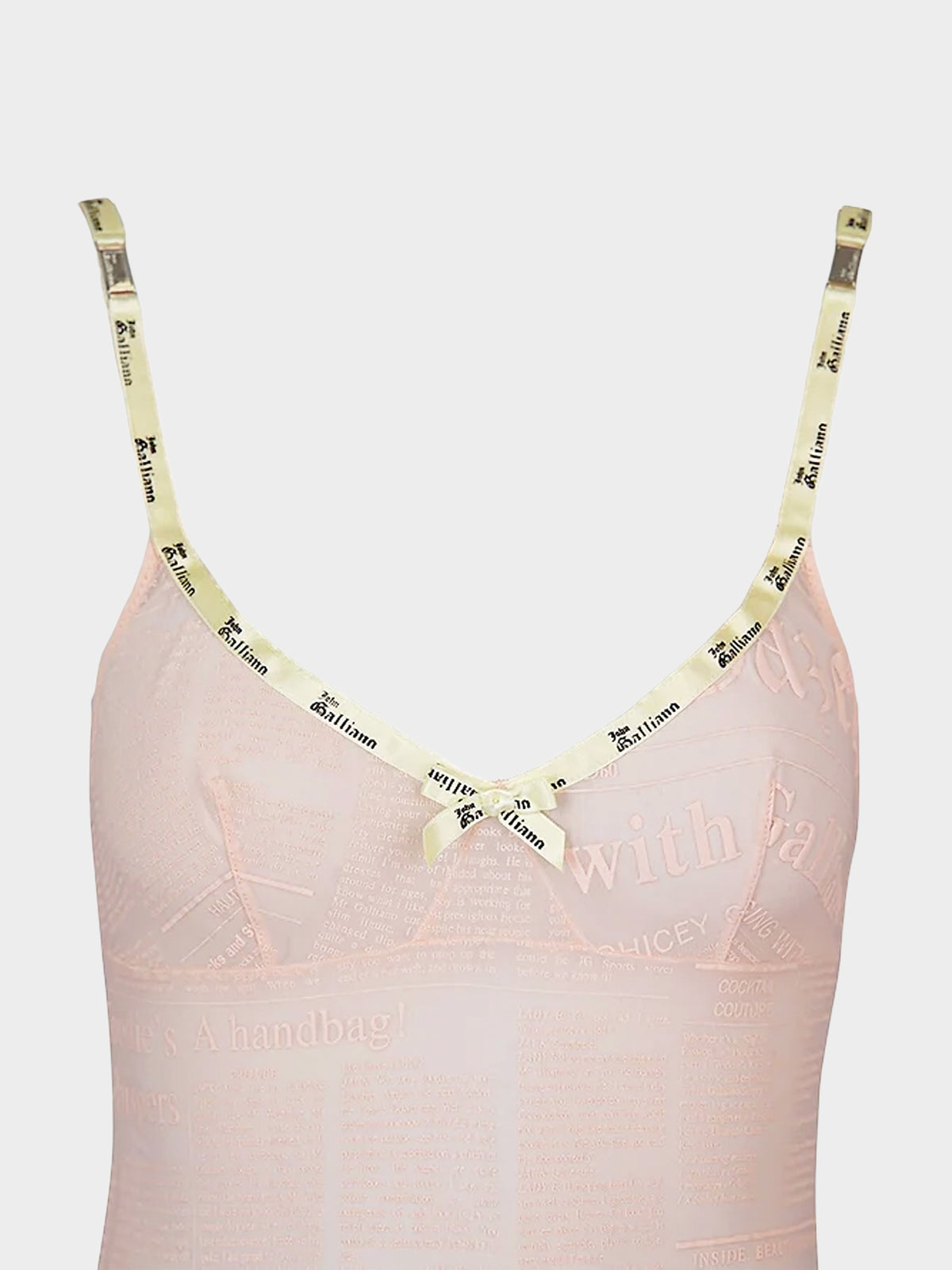 John Galliano 2000s Rare Pink Sheer Gazette Lingerie Dress
