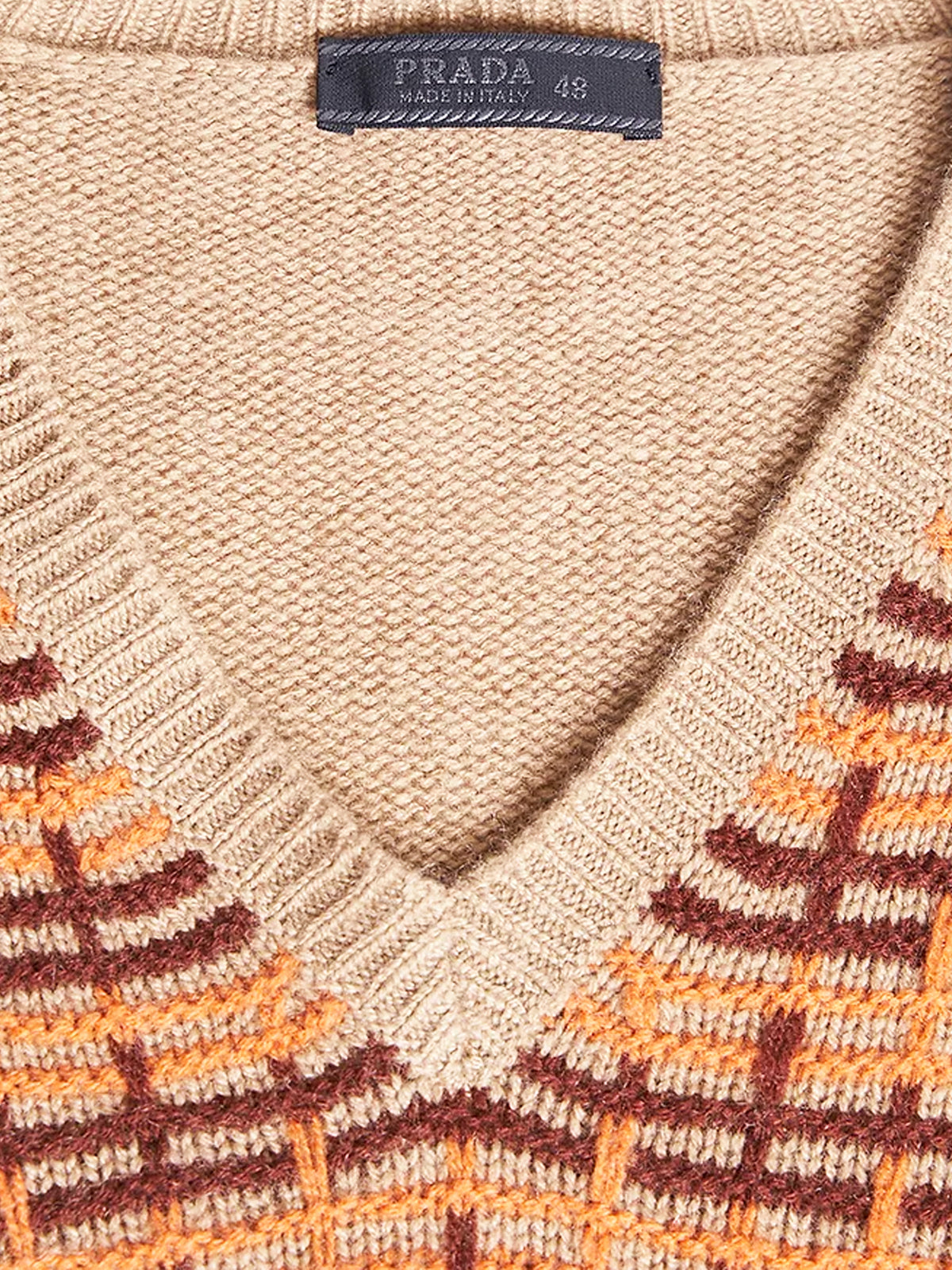 Prada FW 2005 Men's Beige Knitted Cashmere Sweater