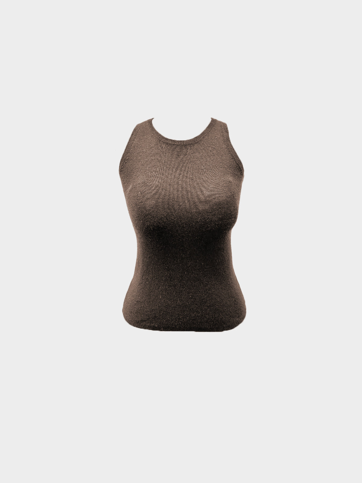 Prada 2000s Brown Cashmere-Silk Knit Cardigan and Top Set