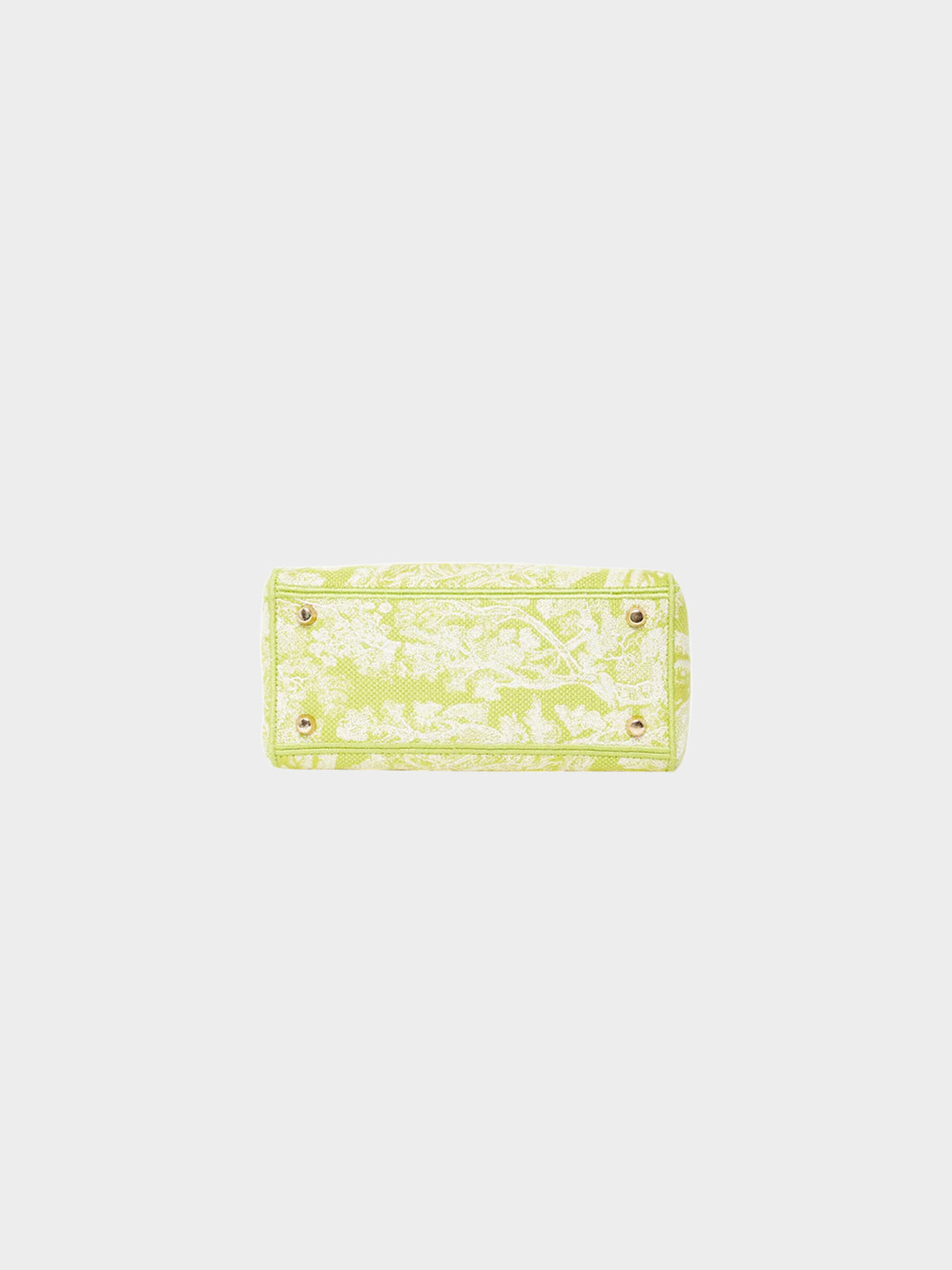 Christian Dior 2020 Lime Green Toile De Jouy Canvas Medium Lady D-Lite Bag
