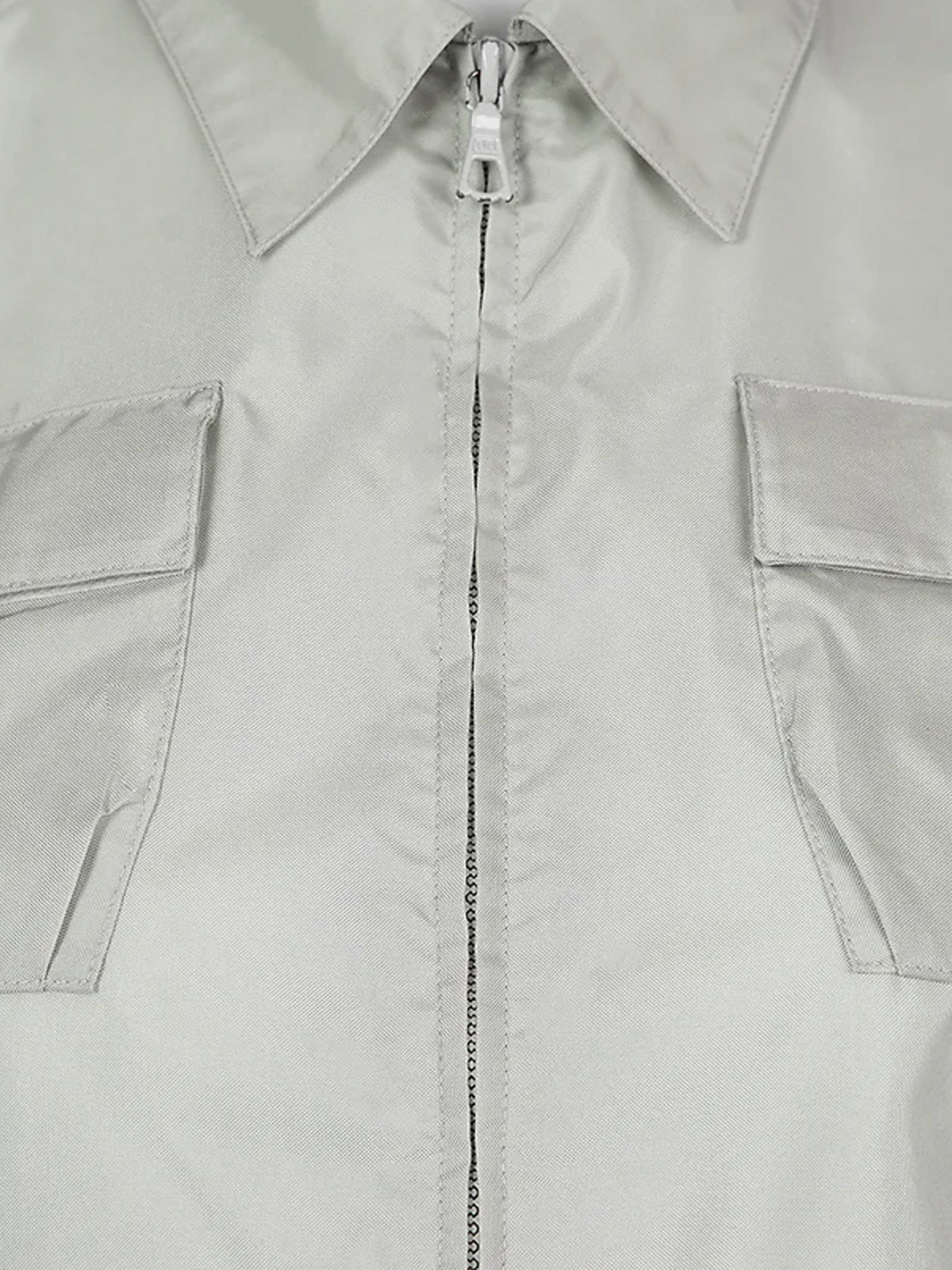 Miu Miu SS 1999 Runway Light Grey Nylon Jacket