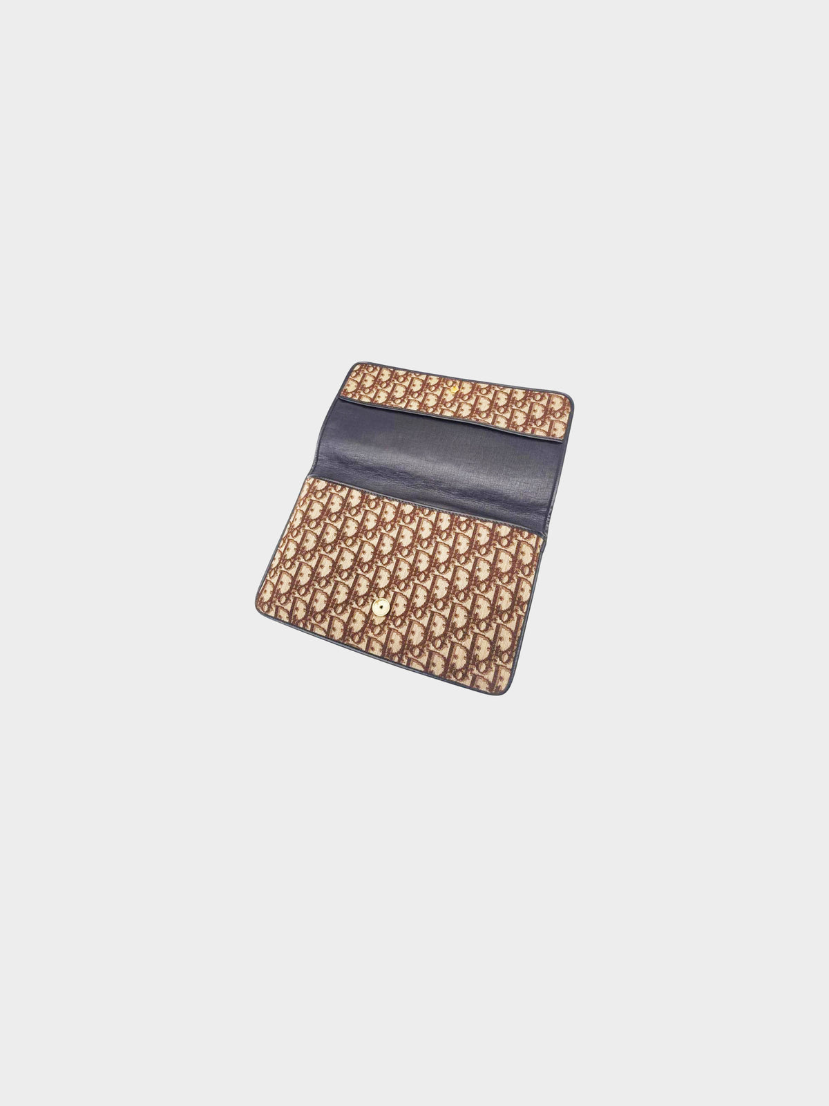 Christian Dior 1970s Oblique Canvas Clutch