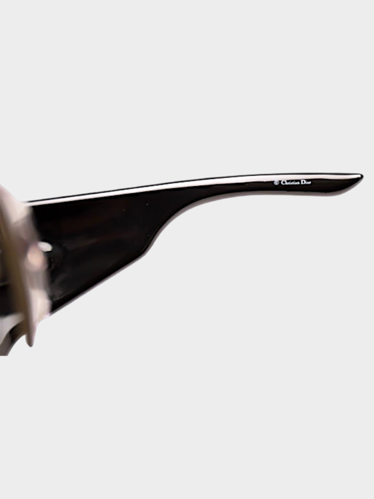 Christian Dior 2000s Black Cannage Logo Rectangle Sunglasses