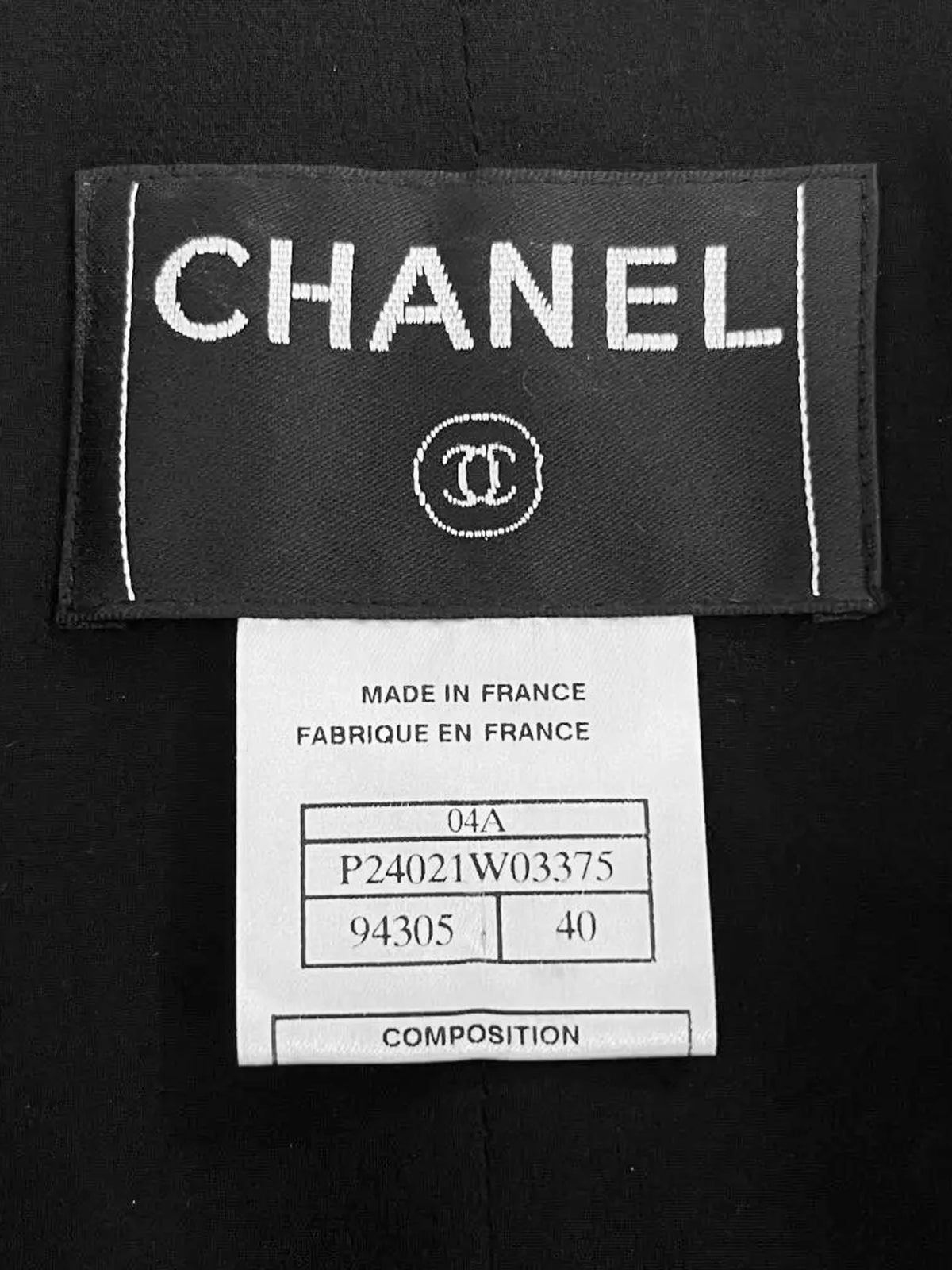 Chanel 2004 Black Mohair Blend Embellished Jacket