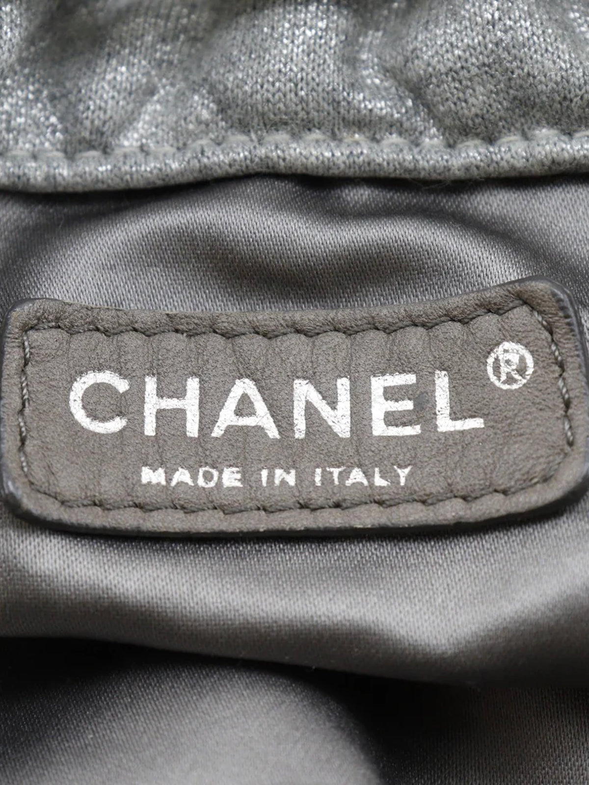 Chanel 2008 Grey Jersey Melrose Cabas Bag