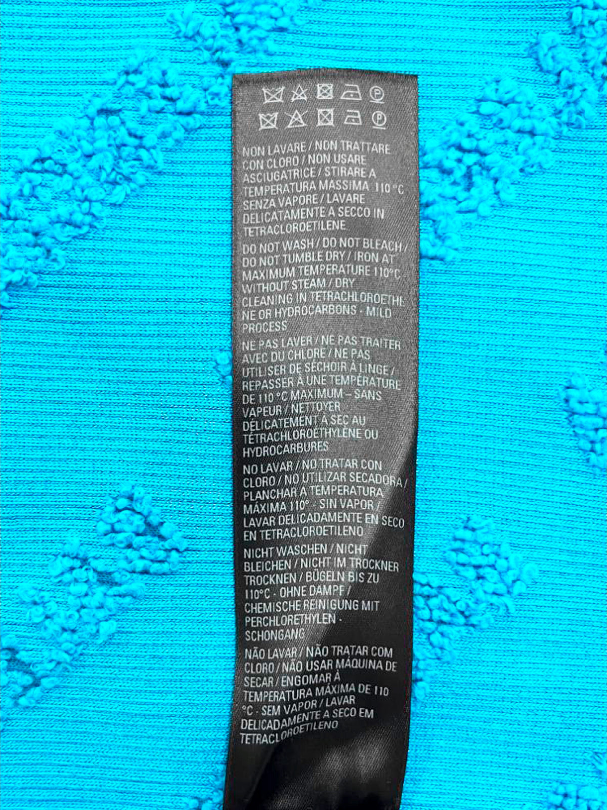 Balenciaga 2022 Blue Rib-Knit Turtleneck Logo Sweater