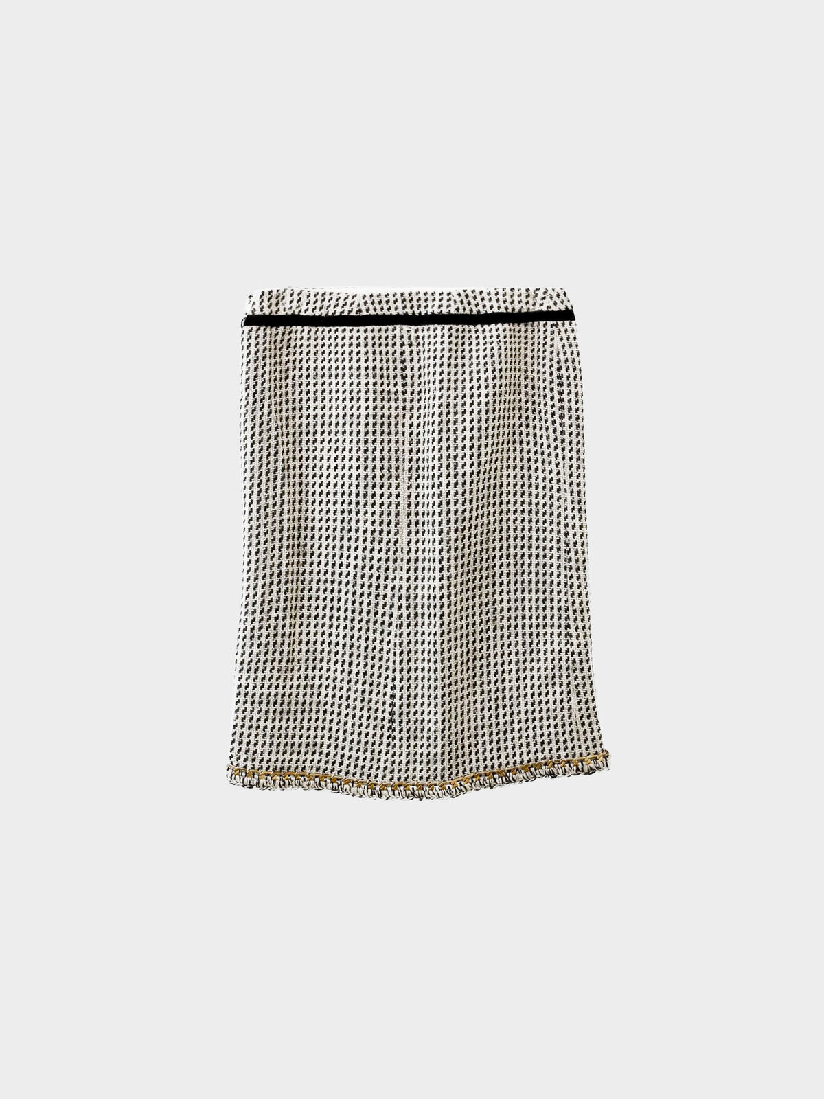 Moschino 2010s Tweed Floral Appliqué Skirt
