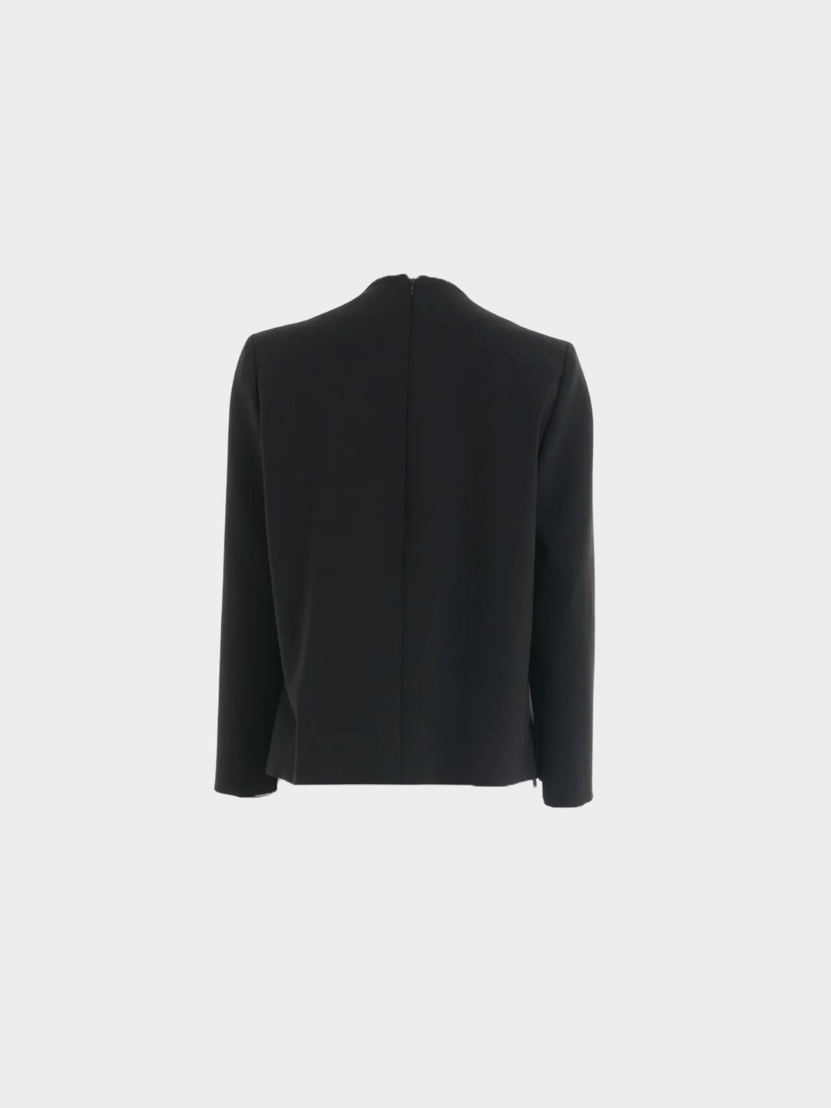 Balenciaga FW 2015 Black Buckle Draped Top