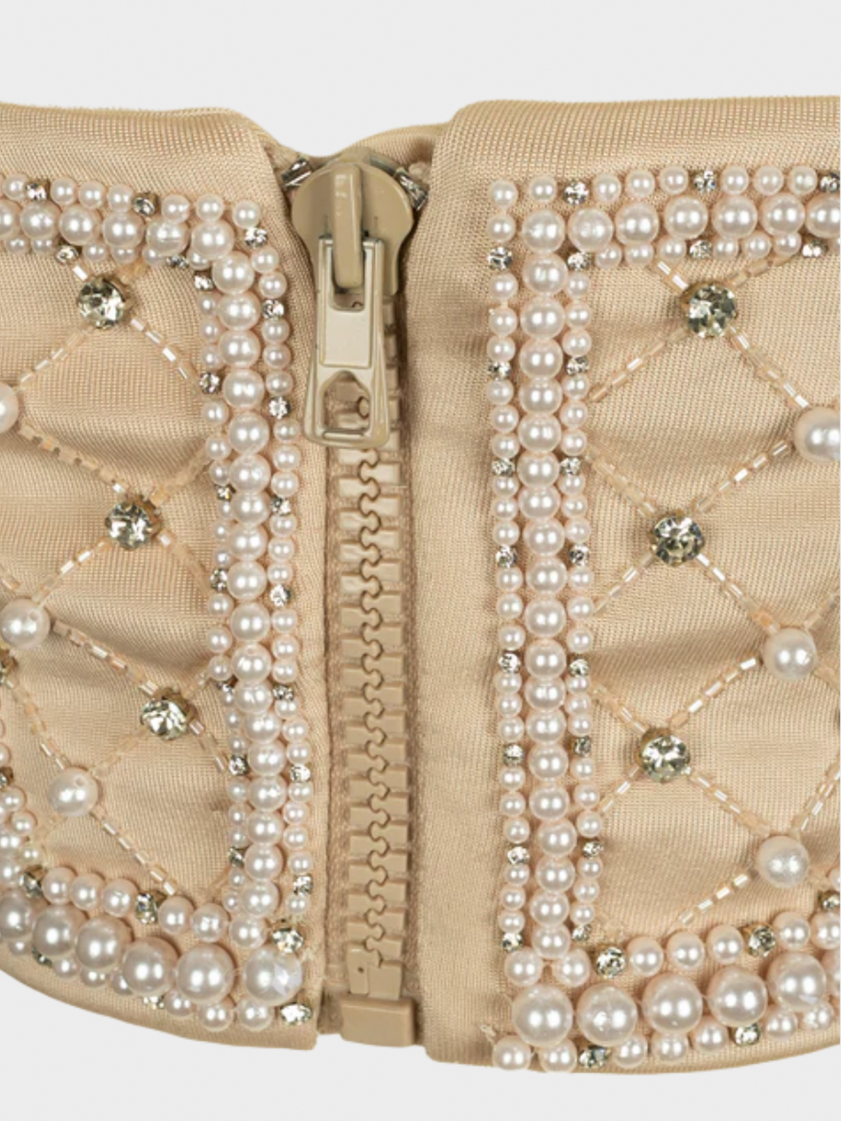 Balmain 2010s Nude Backless Peal Halter Top