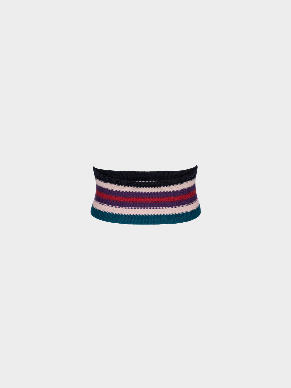 Missoni FW 2005 Multicolour Knit Obi Belt with Leather Trim