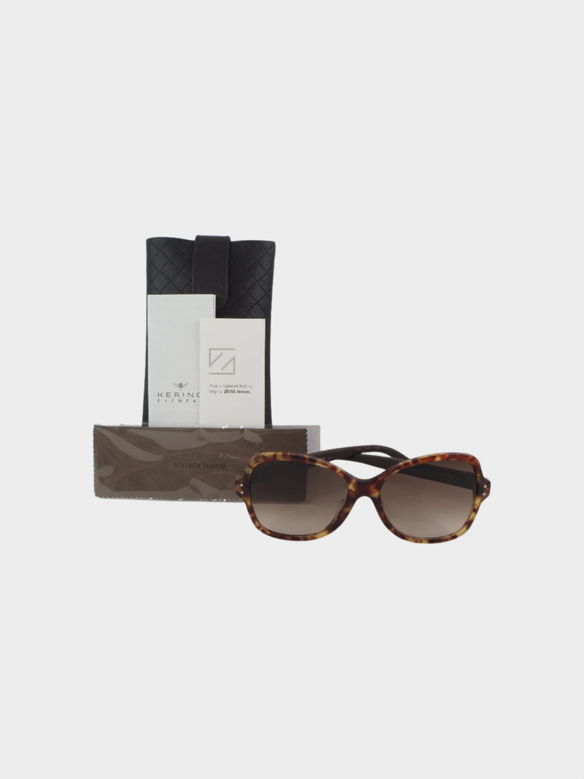 Bottega Veneta 2000s Brown Tortoiseshell Sunglasses