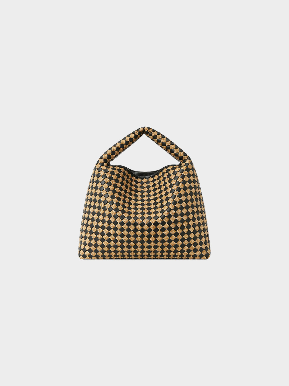 Bottega Veneta 2023 Black and Brown Nappa Raffia Intrecciato Large Hobo Bag