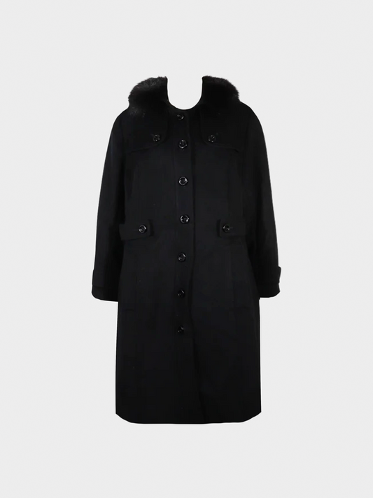 Burberry 2000s Black Bal-Collar Coat